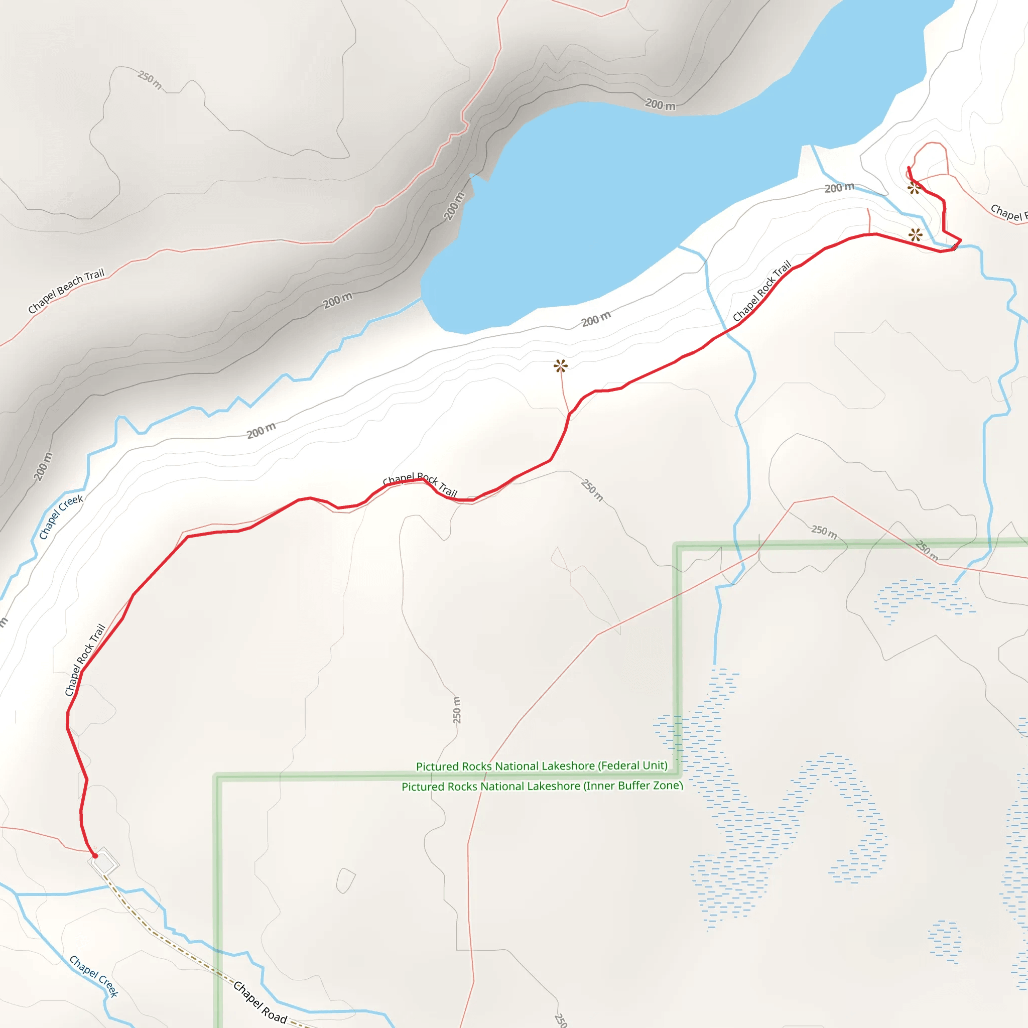 Chapel Lake via Chapel Rock Trail mobile static map