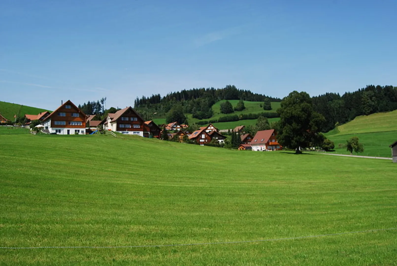An image depicting the trail Waldstatt Hills and Urnäsch Ravine Loop and its surrounding area.