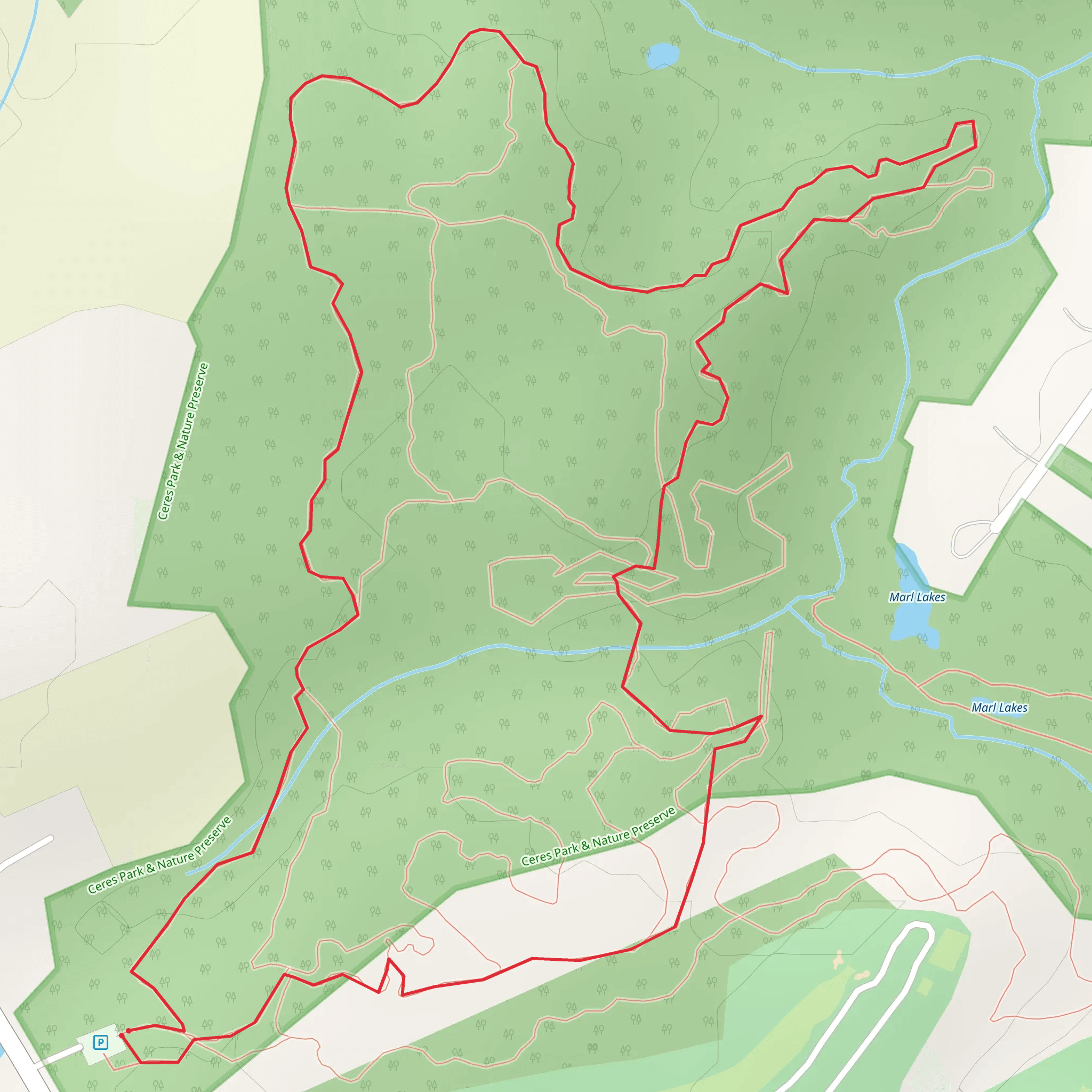 Ceres Park and Nature Preserve Loop mobile static map