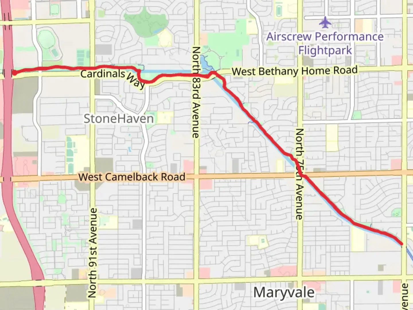 An image depicting the trail Walk along Grand Canal and its surrounding area.