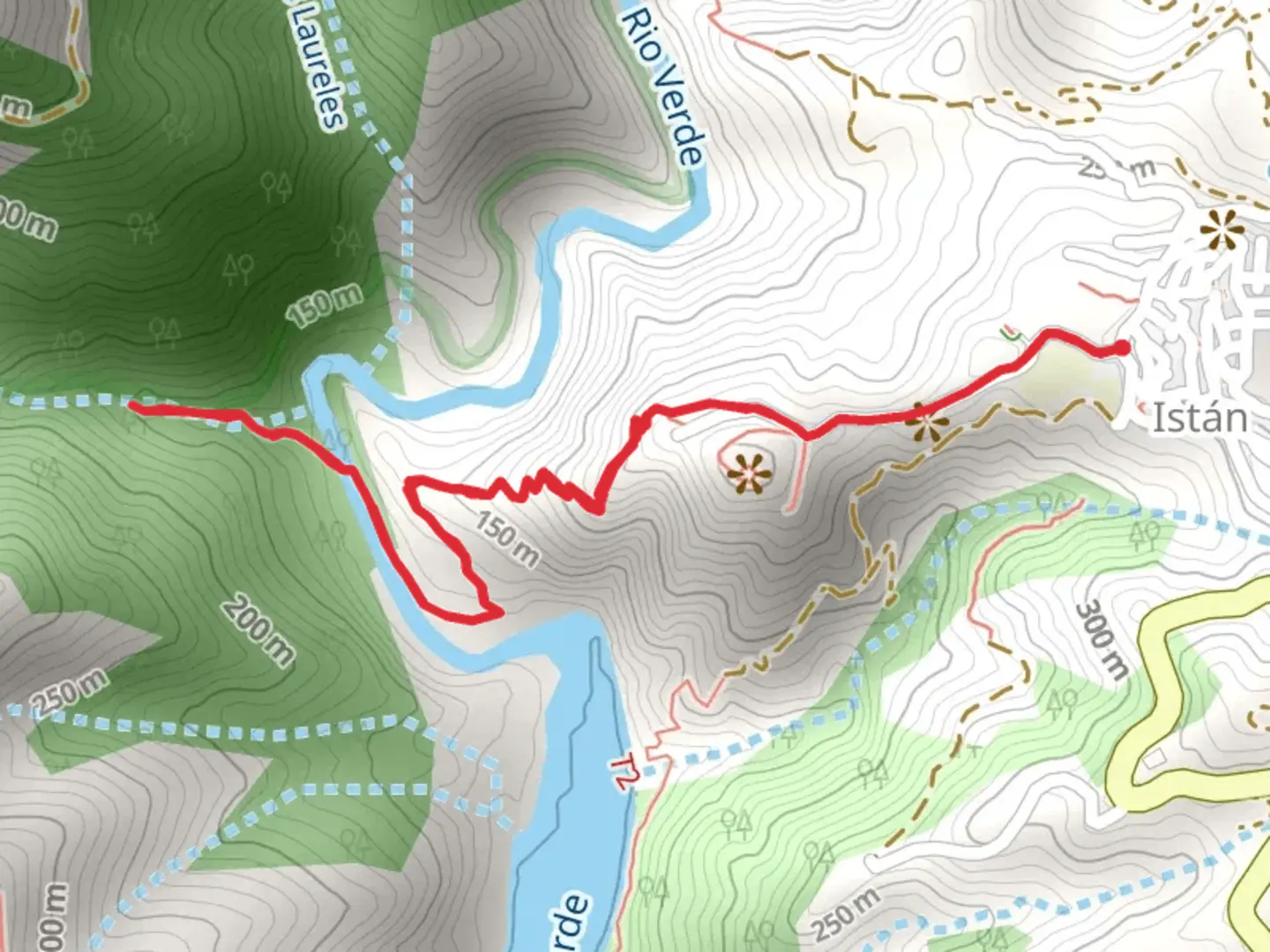 An image depicting the trail Istán - Cañada de los Laureles and its surrounding area.