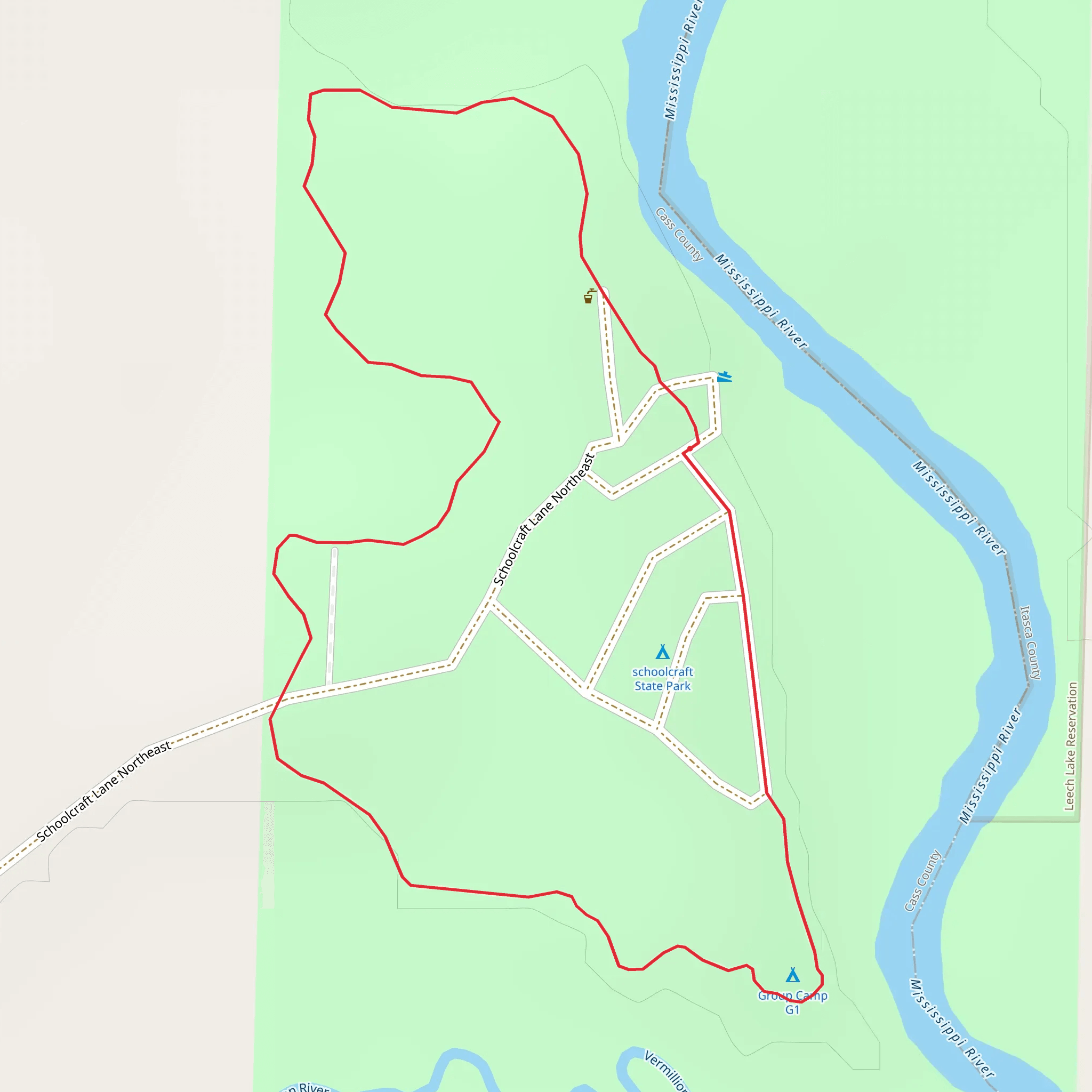 Schoolcraft State Park Loop mobile static map