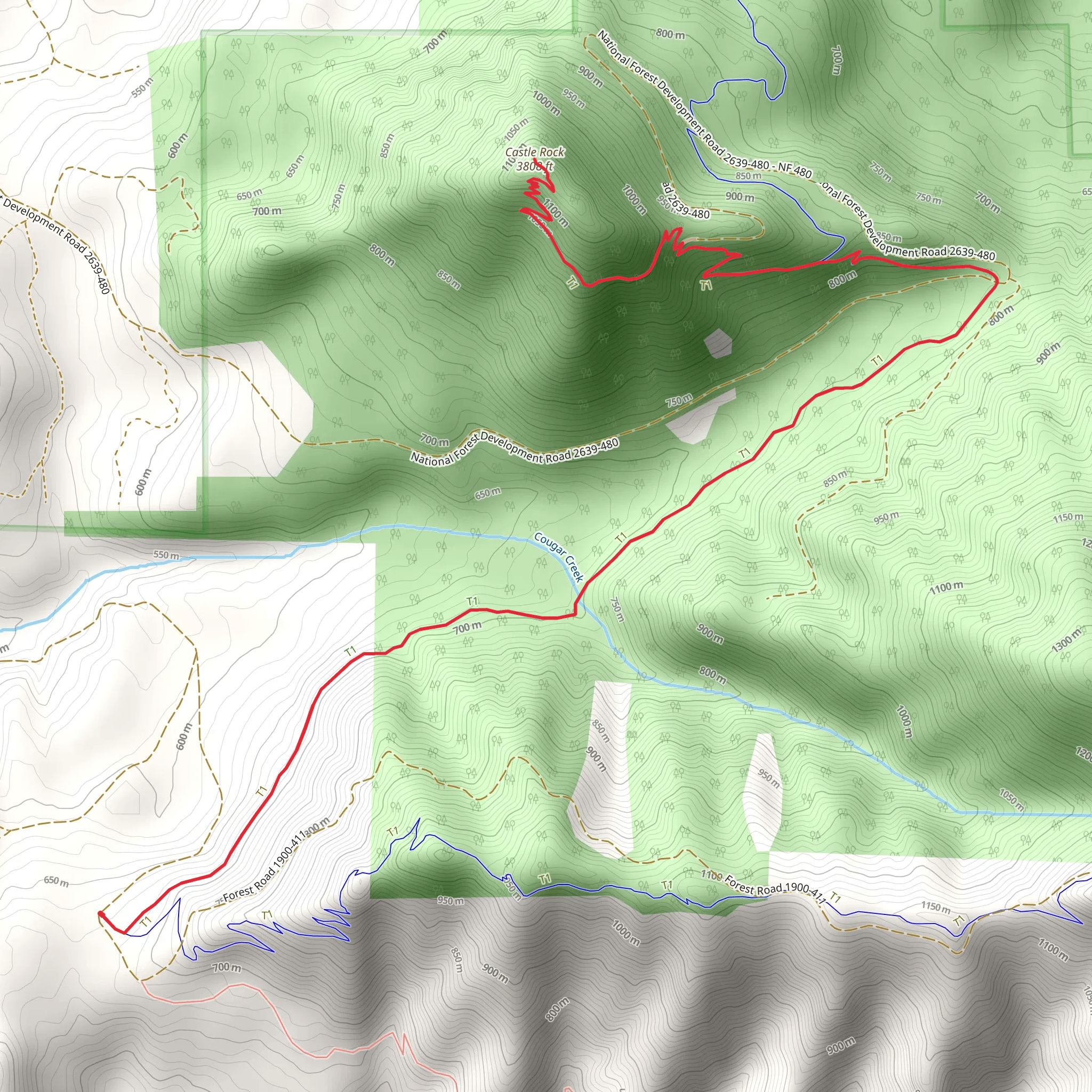 Castle Rock Trail mobile static map