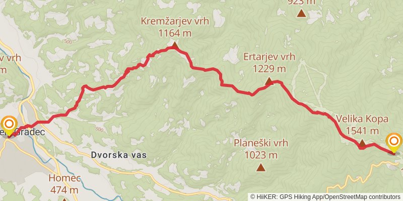 The Slovene Mountain Trail stage 4 Map