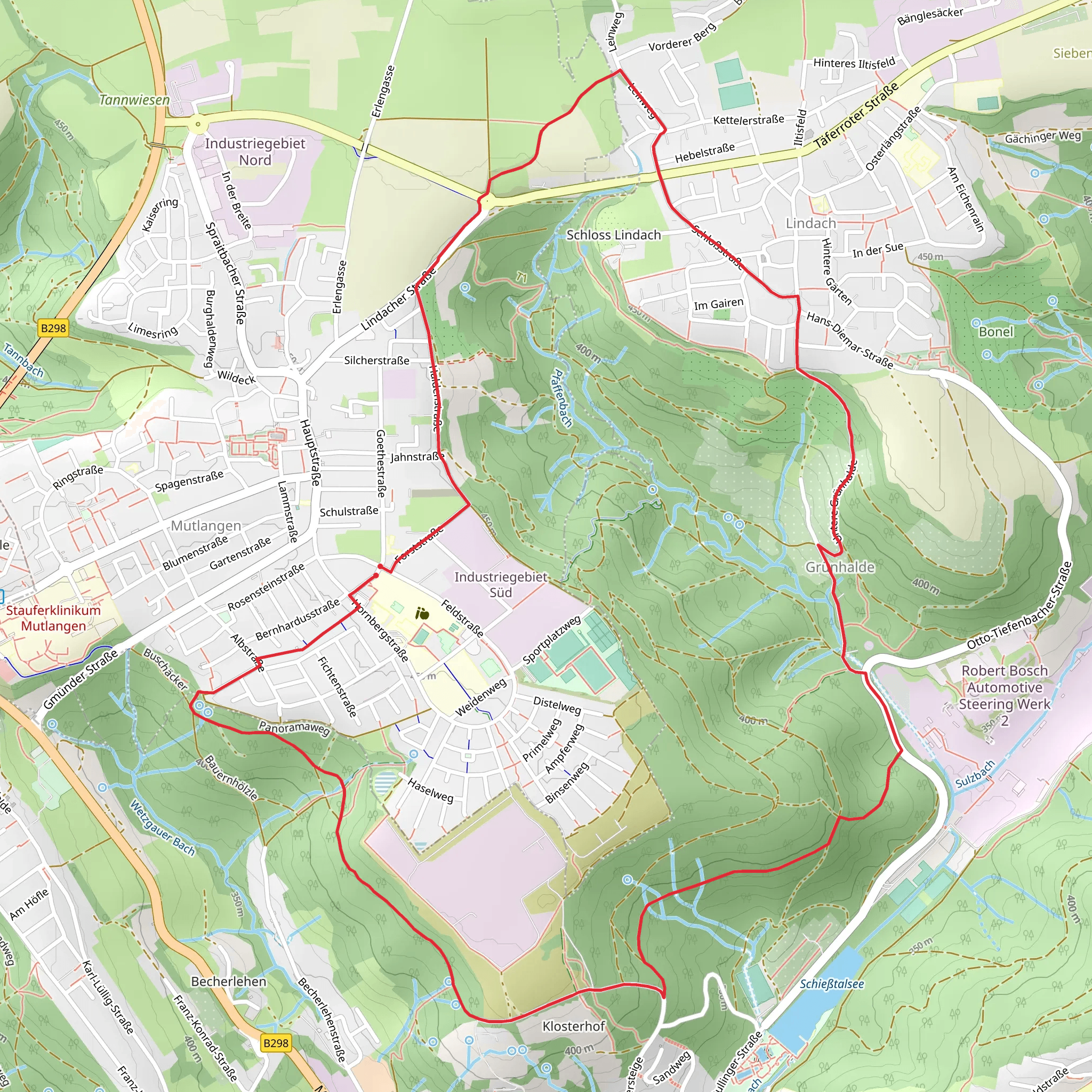 Mutlangen Rundwanderweg and Remstalweg mobile static map