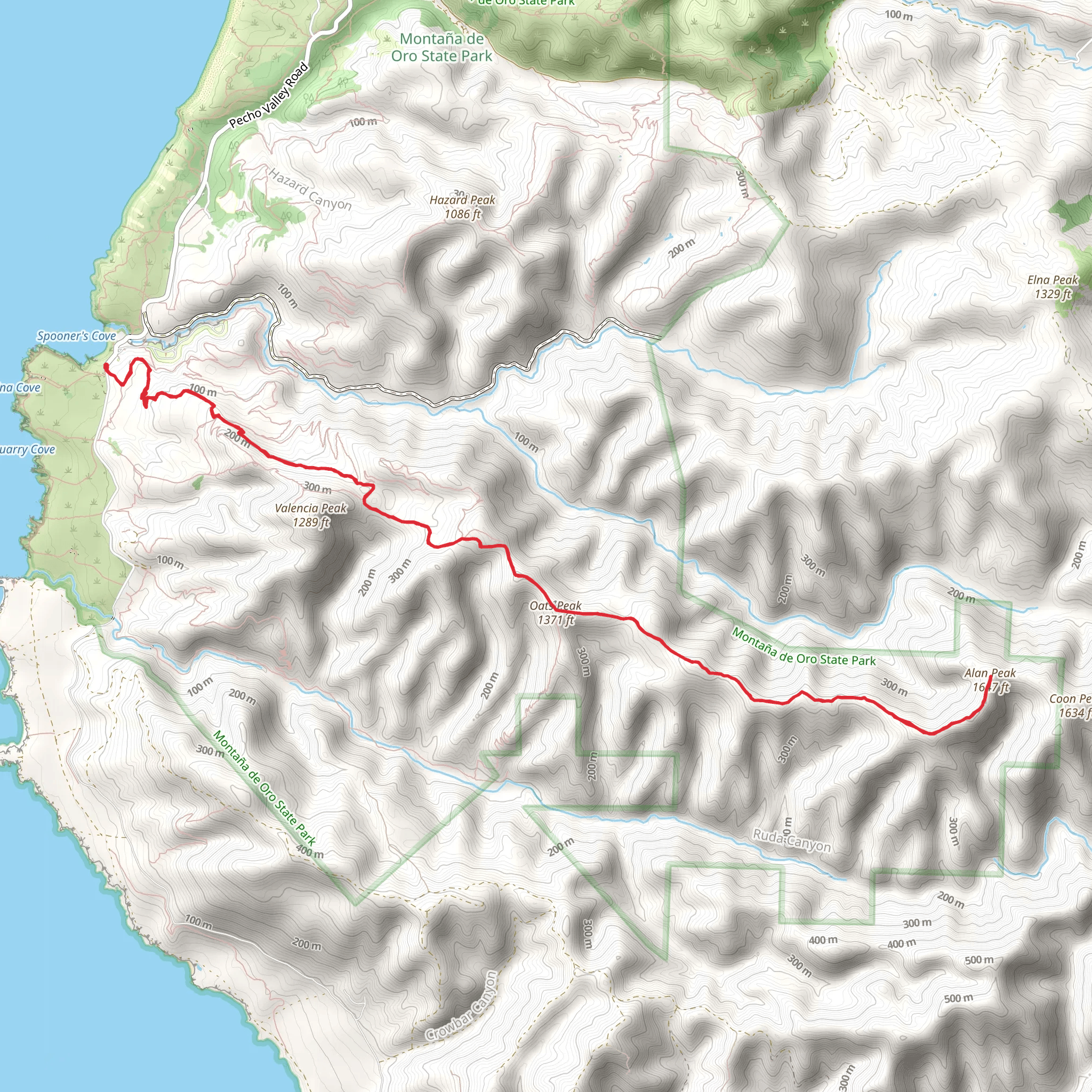 Oats Peak Alan Peak via New Oats Peak Trail mobile static map