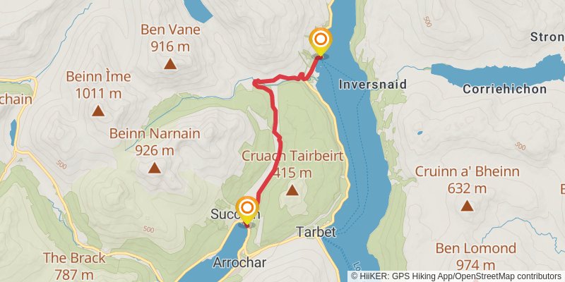 Loch Lomond and Cowal Way stage 6 Map