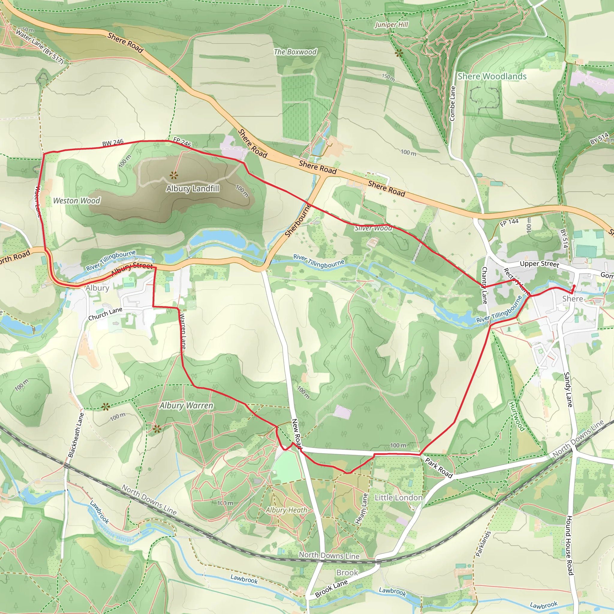 Shere Loop mobile static map