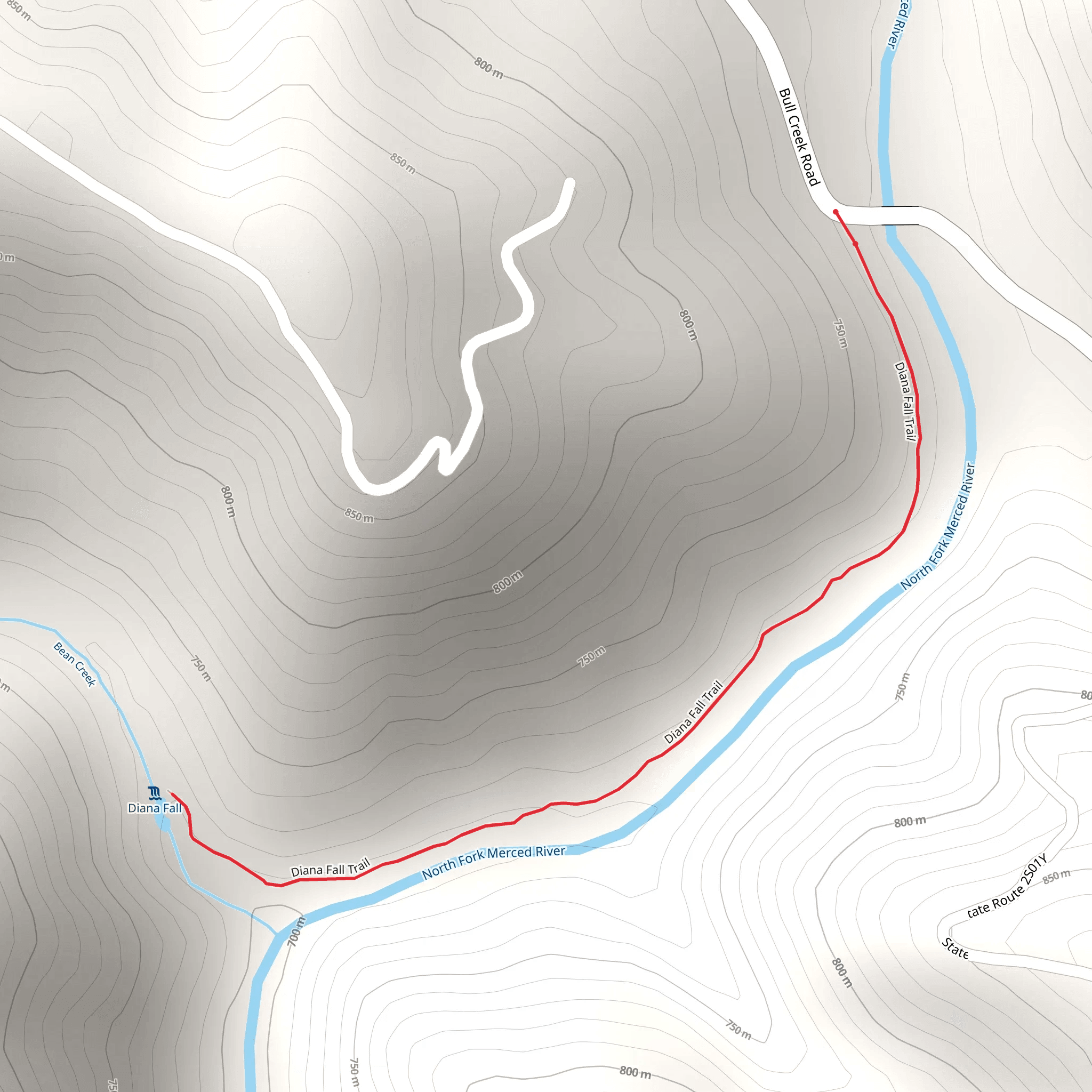 Diana Pool - Diana Fall Trail mobile static map