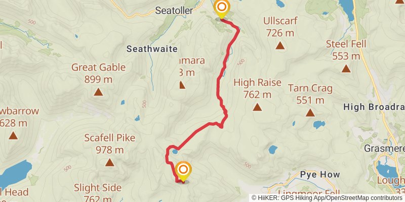 Staveley to Ambleside Walk stage 9 Map