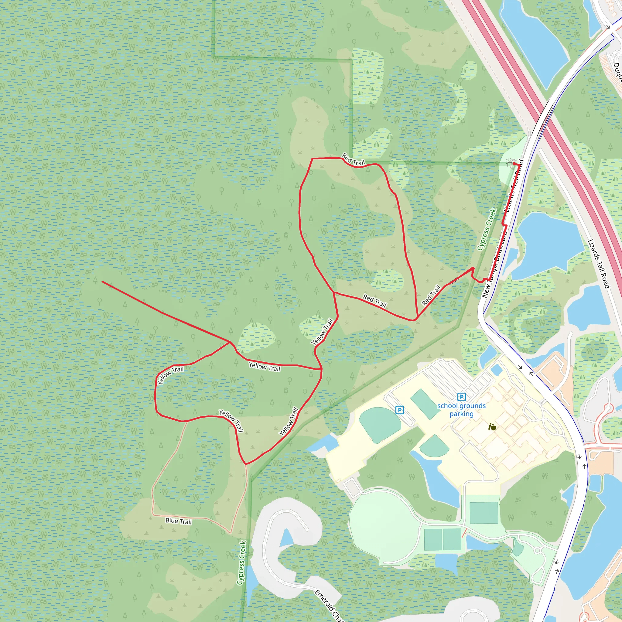 Red and Yellow Loop Trail mobile static map