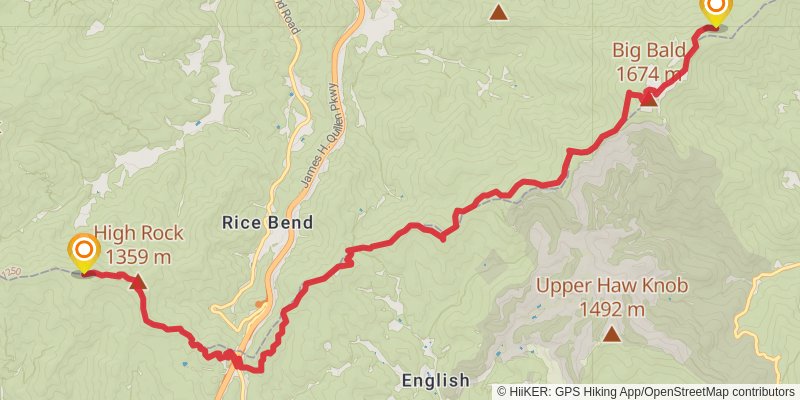 Appalachian Trail - North Carolina stage 25 Map