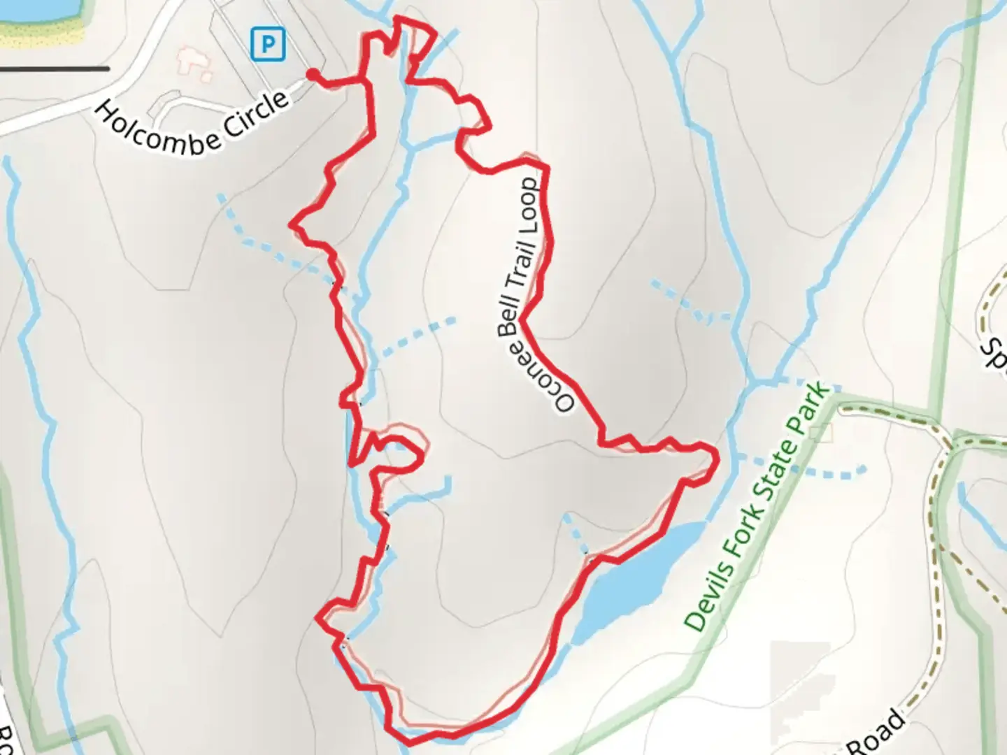 An image depicting the trail Oconee Bell Loop Trail and its surrounding area.