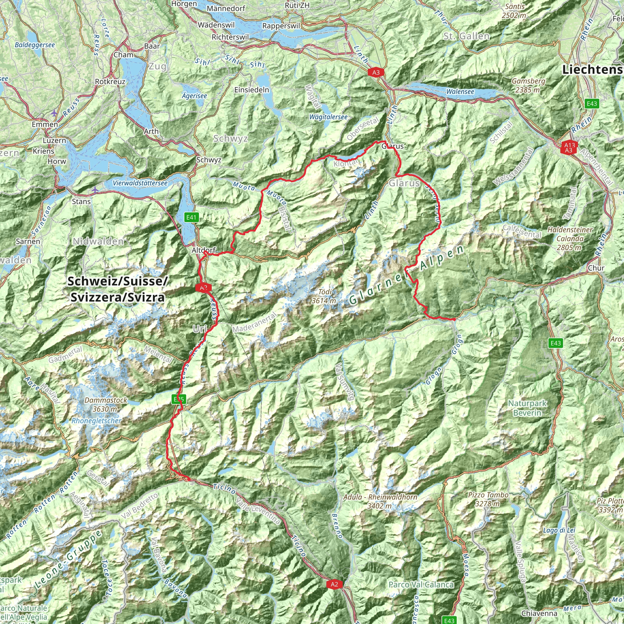 ViaSuworow mobile static map