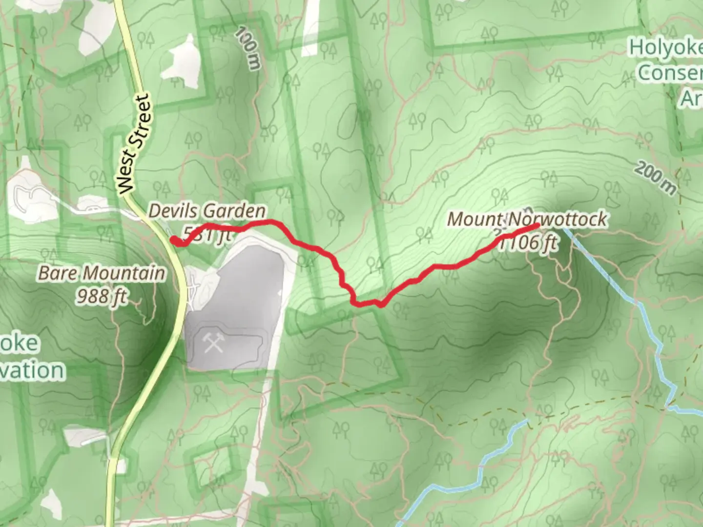 An image depicting the trail Mount Norwottock Trail and its surrounding area.