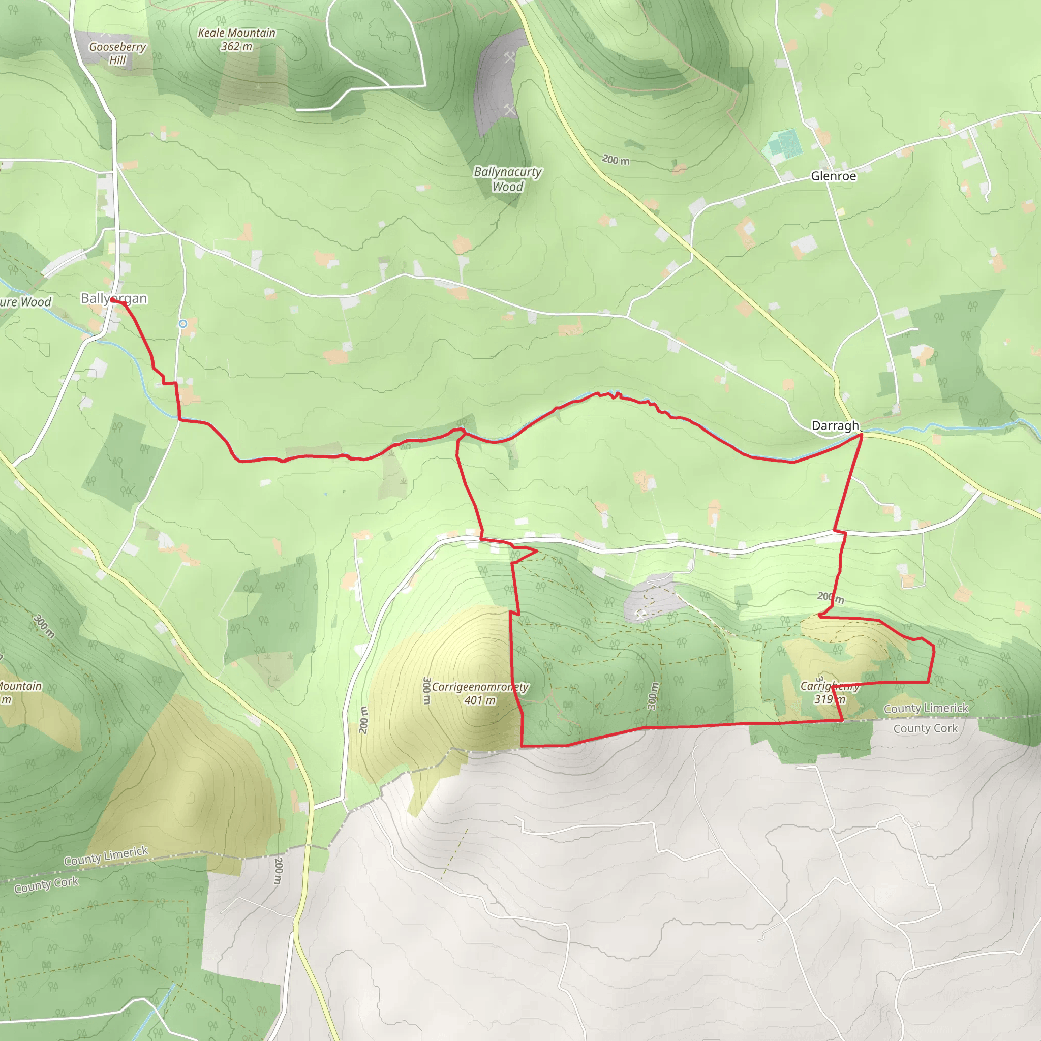 Ballyorgan Loop mobile static map