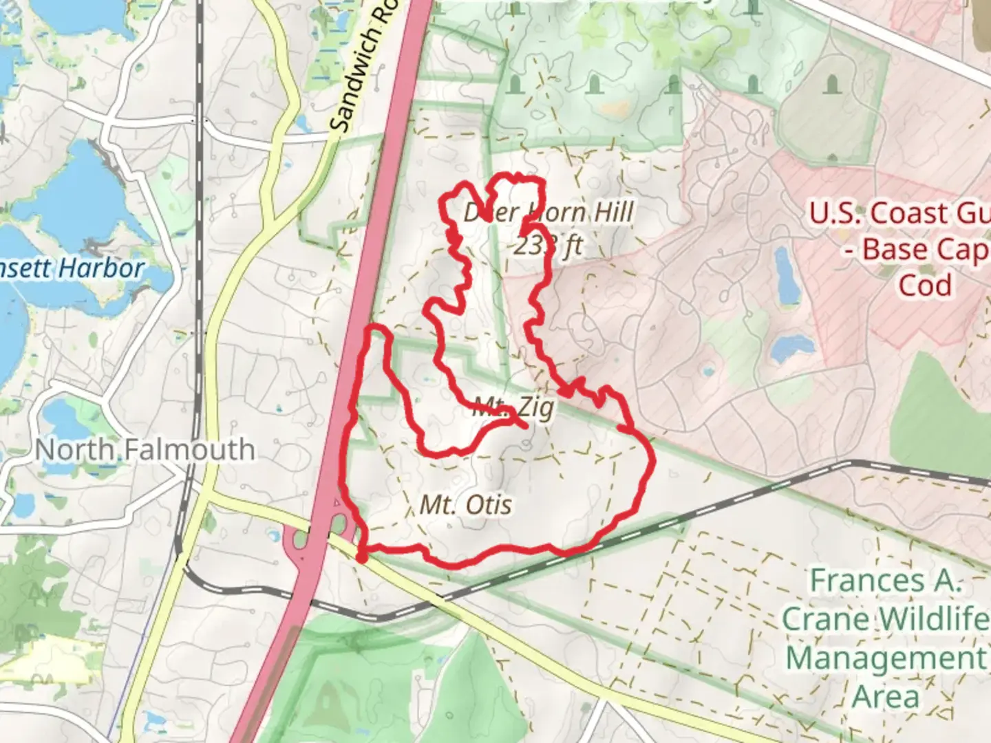 An image depicting the trail Deer Horn Hill Loop Trail and its surrounding area.