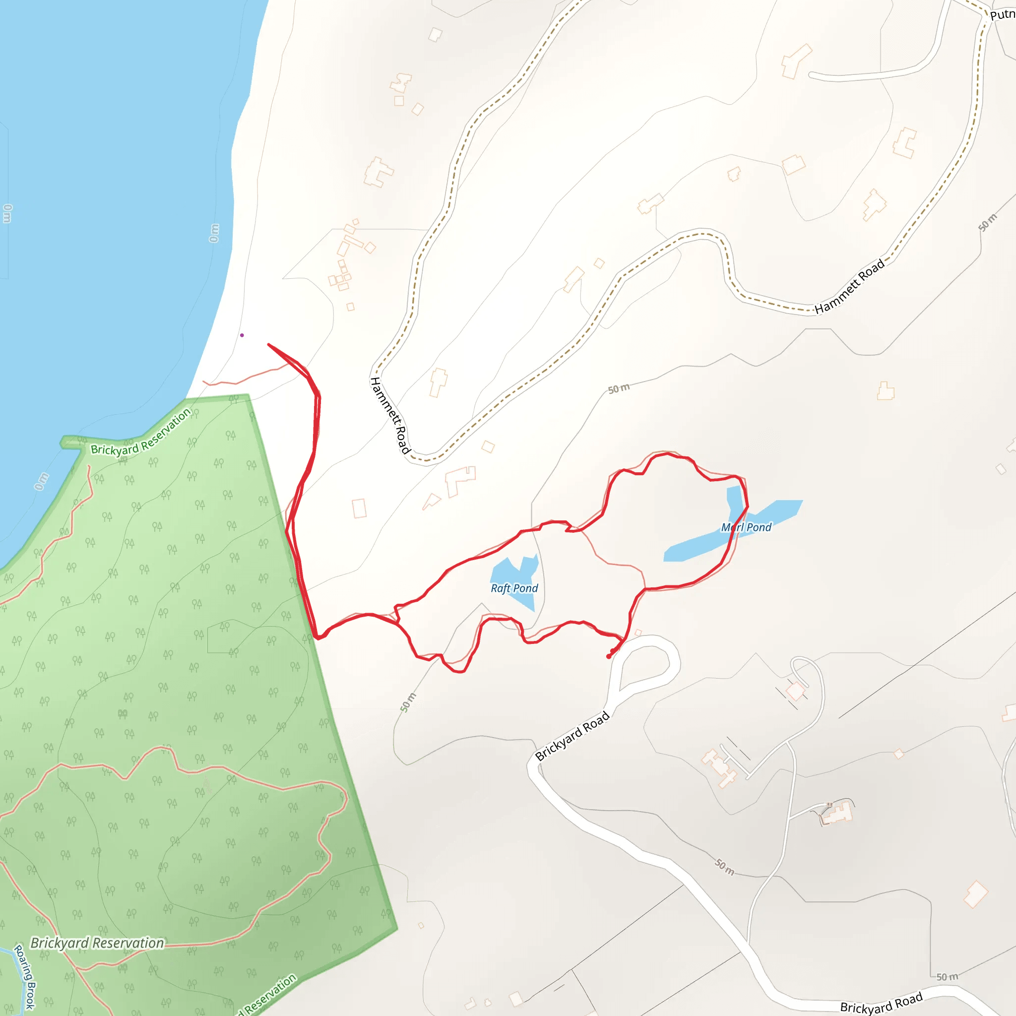 Raft Pond and Marl Pond Loop mobile static map