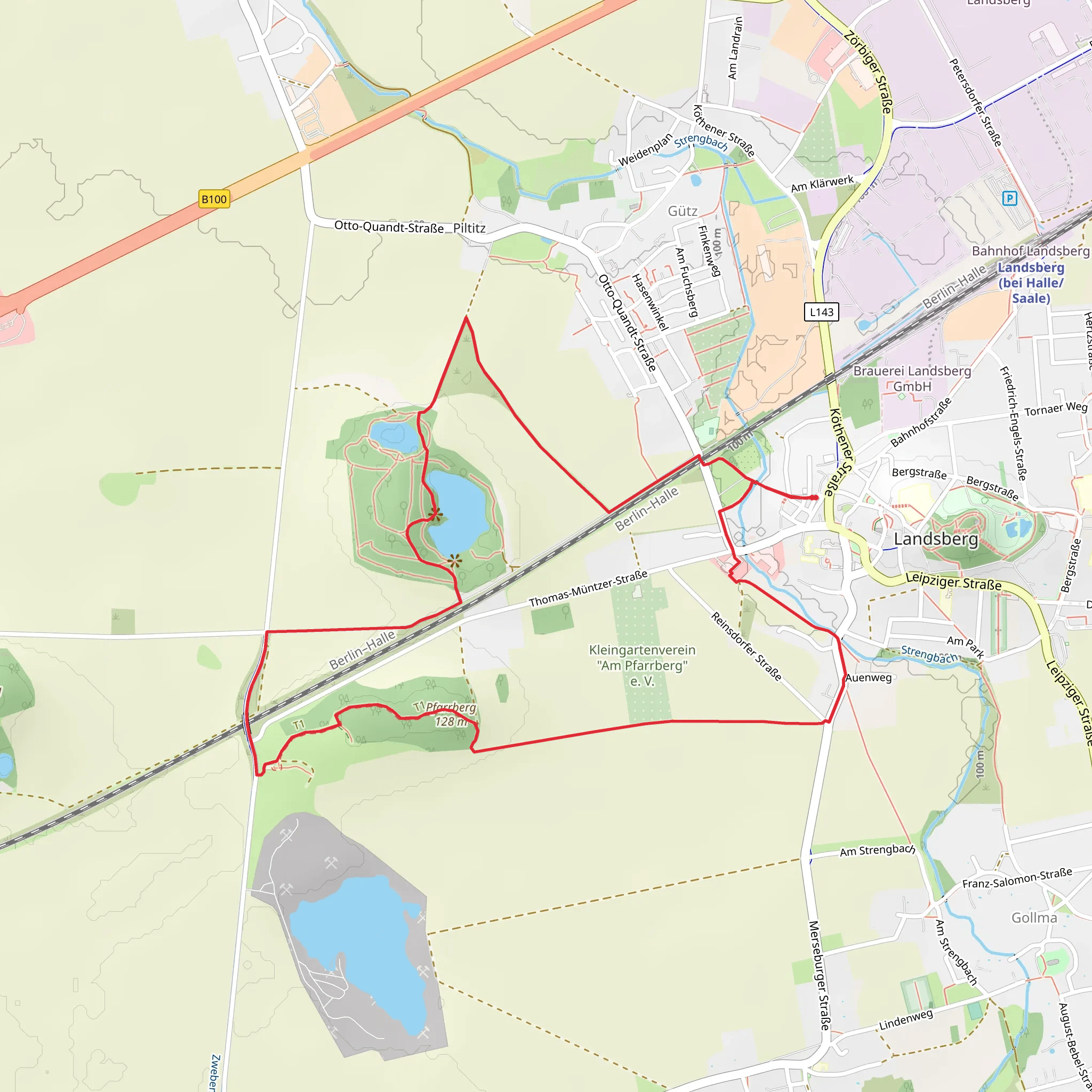 Gützer Berg and Pfarrberg Loop mobile static map