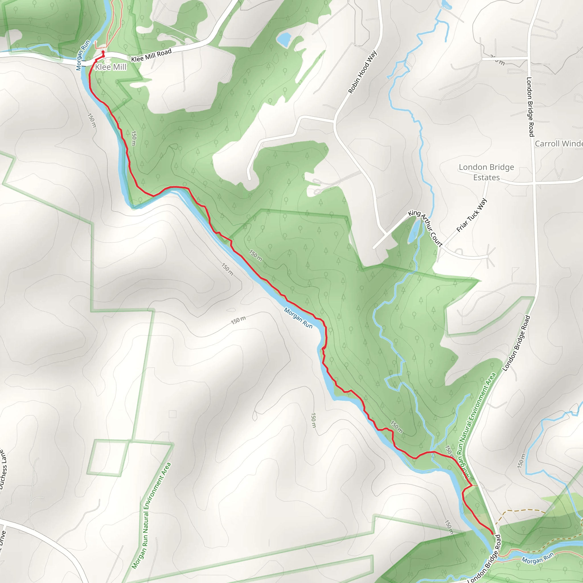 Liberty Reservoir Survivor Expedition along Morgan Run mobile static map