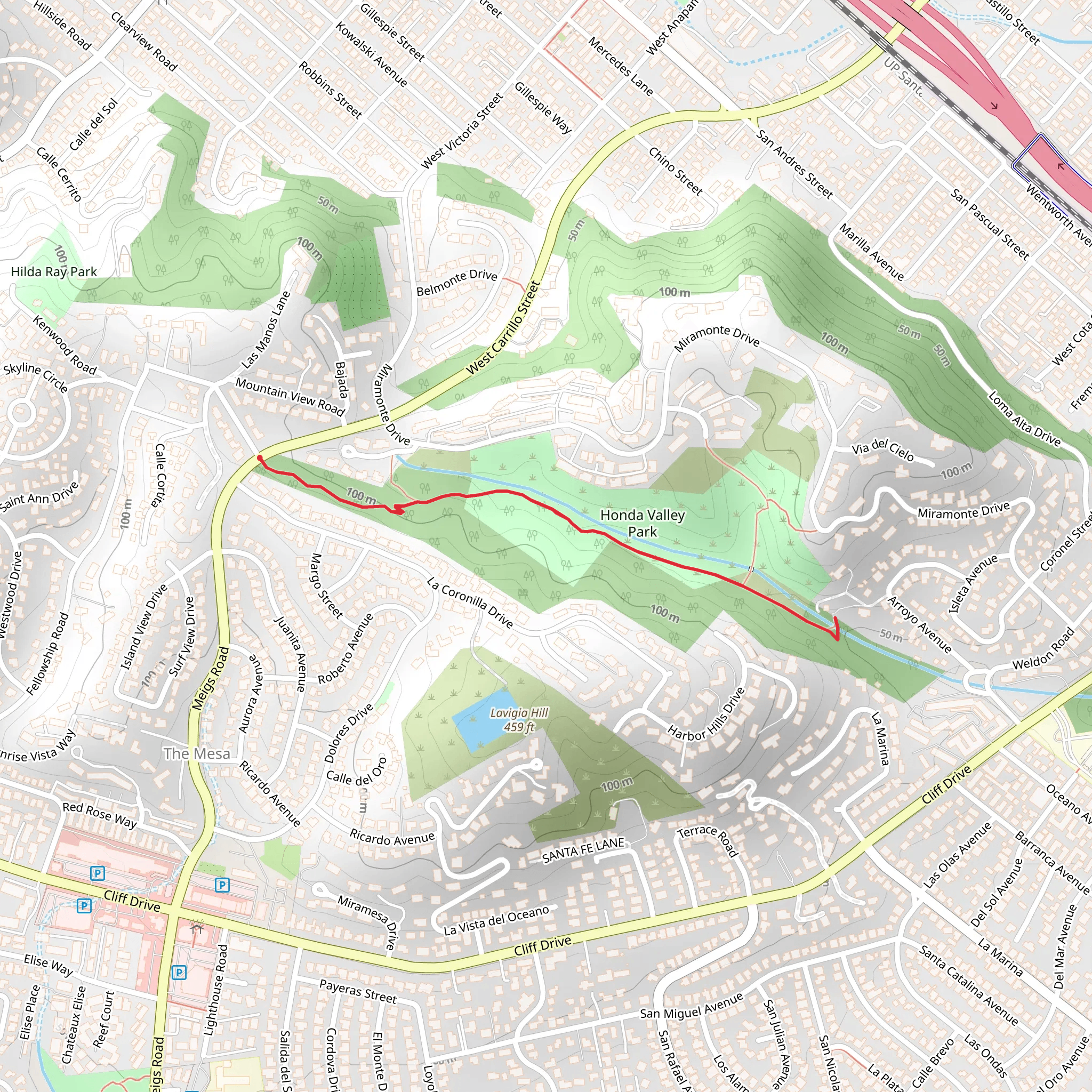 Honda Valley and Thornberry Parks Walk mobile static map