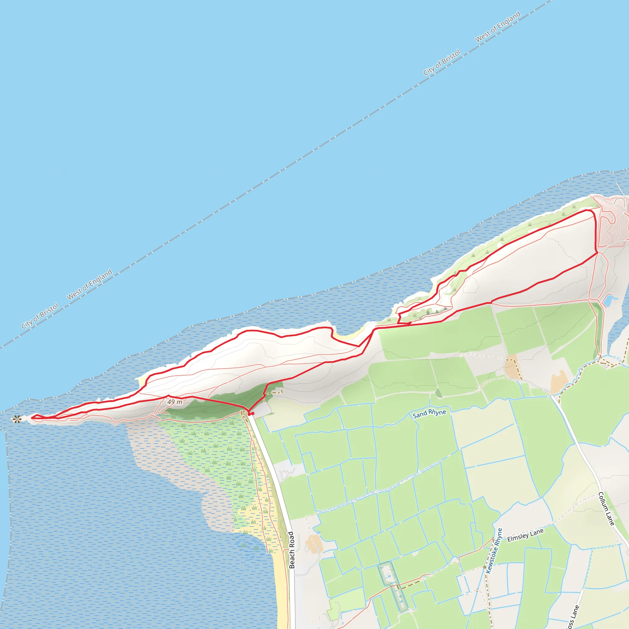 National Trust - Sand Point Loop mobile static map