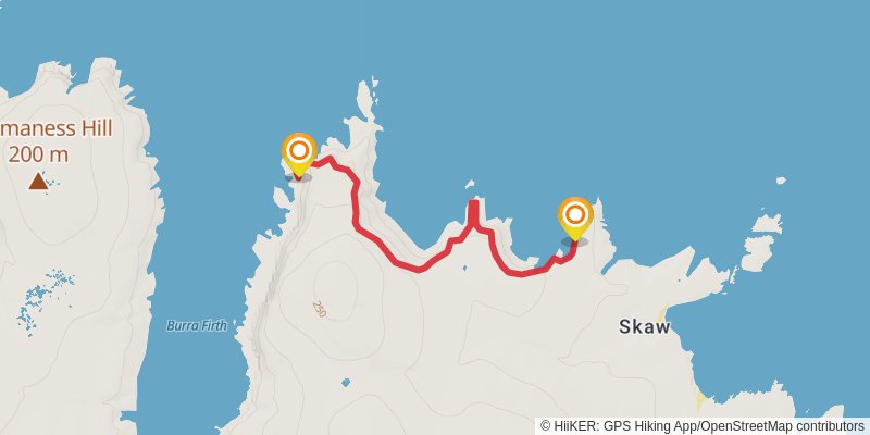 Coastal Walk of Shetland - South Mainland stage 6 Map