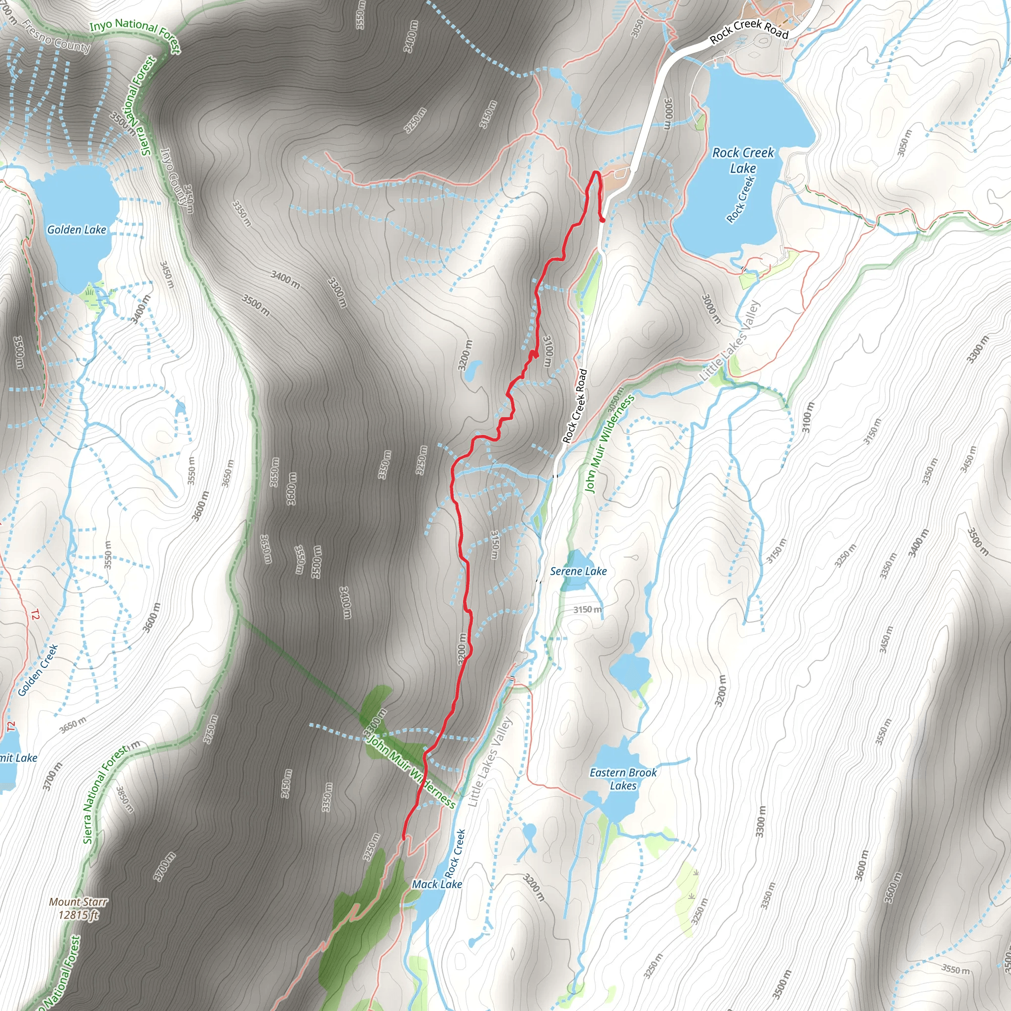 Mono Pass Pack Station Trail mobile static map