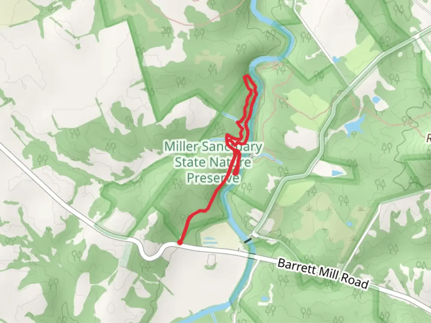 An image depicting the trail Falls Loop Trail and its surrounding area.