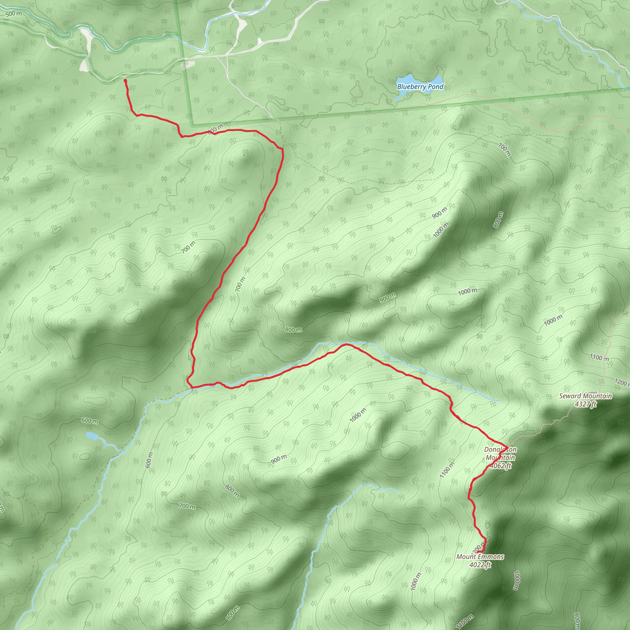 Mount Emmons via Calkins Brook Trail mobile static map
