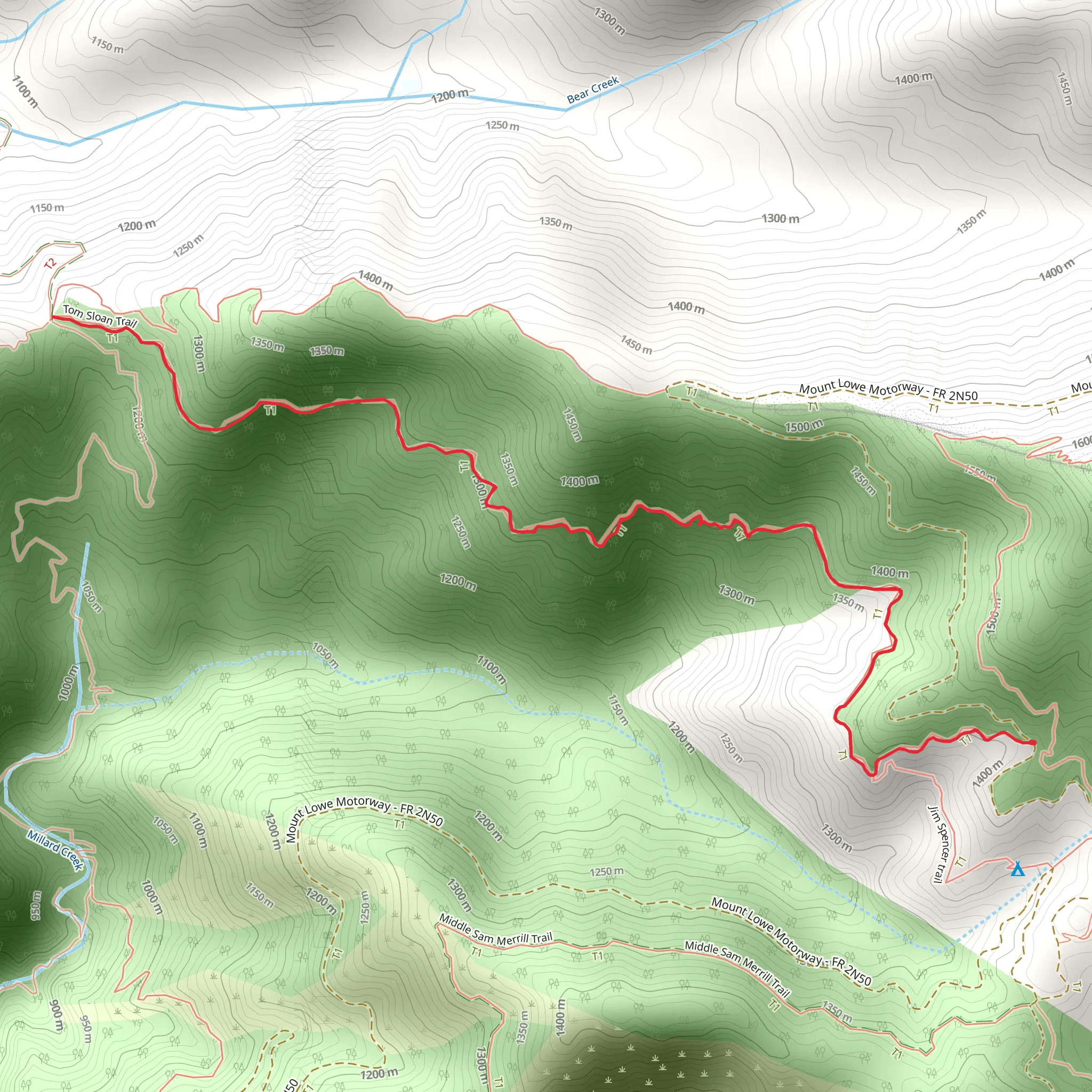 Tom Sloane Trail mobile static map