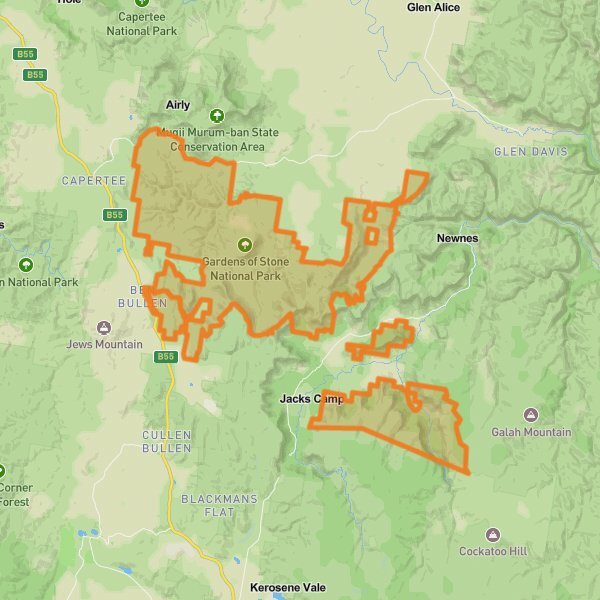 Gardens of Stone National Park mobile static map