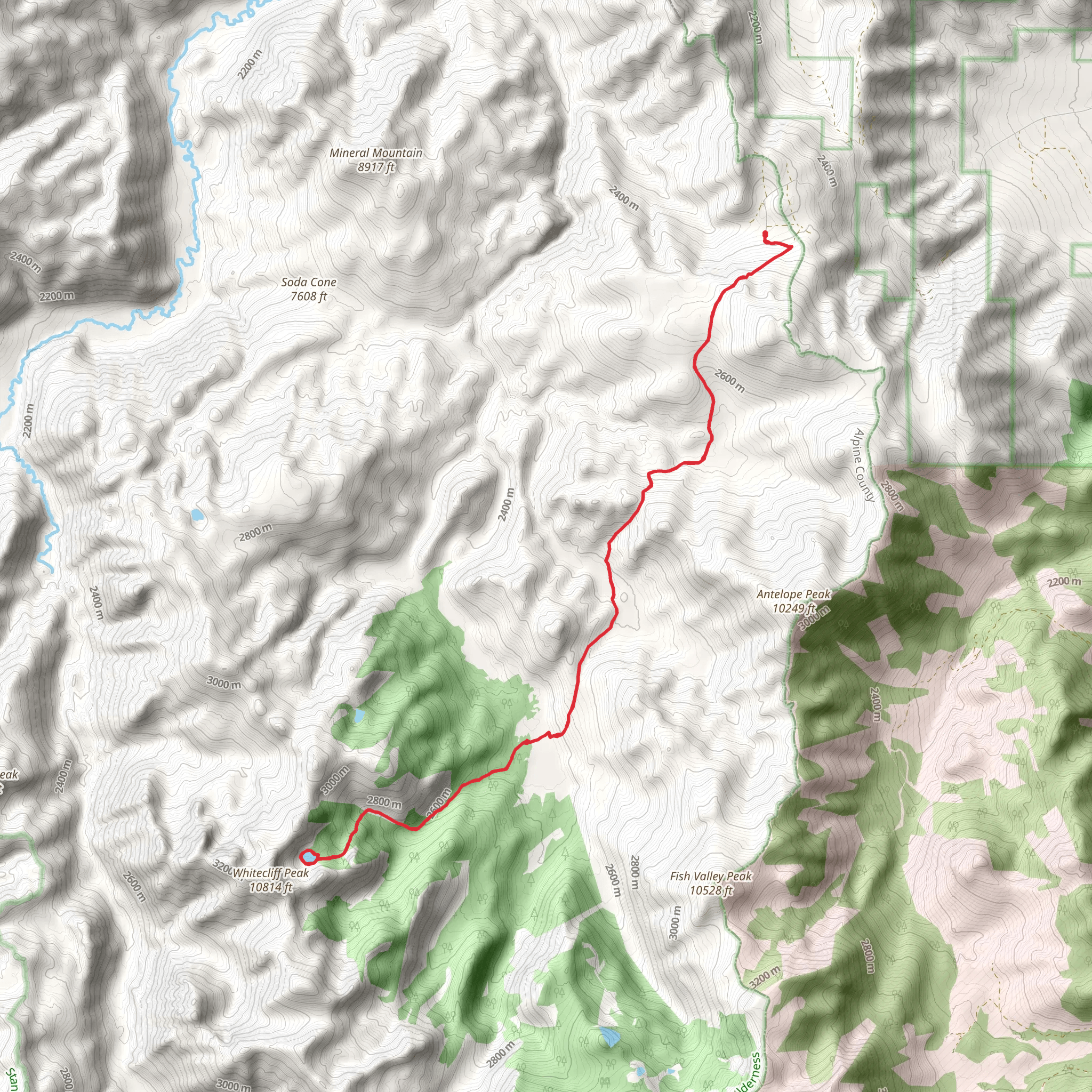 Whitecliff Lake Trail mobile static map