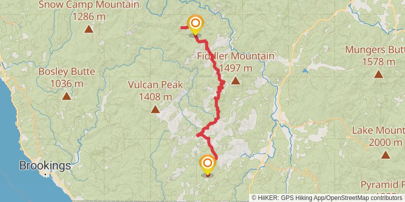 Kalmiopsis Rim Trail stage 8 Map