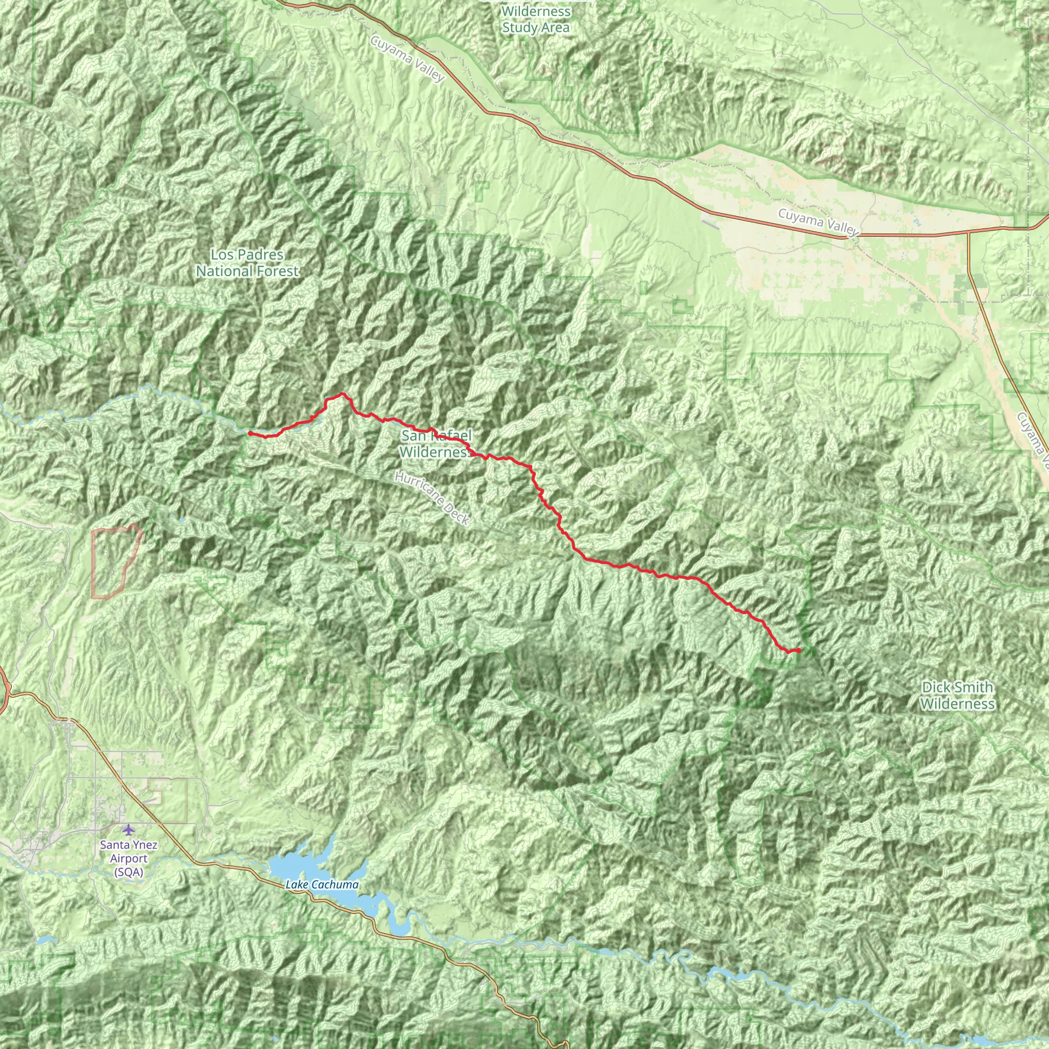 Sisquoc River Trail mobile static map