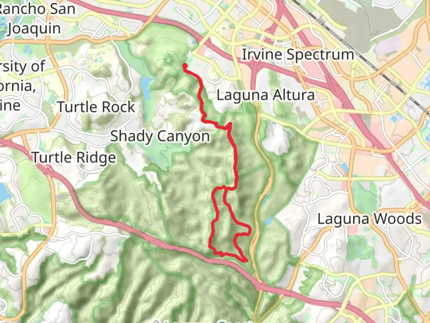 An image depicting the trail Quail, Stagecoach South and Serrano Ridge Loop Trail and its surrounding area.