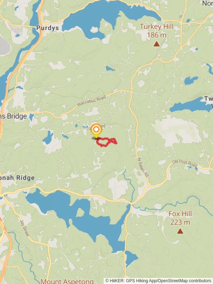 An image depicting the trail Green Trail Loop from Mount Holly Road and its surrounding area.