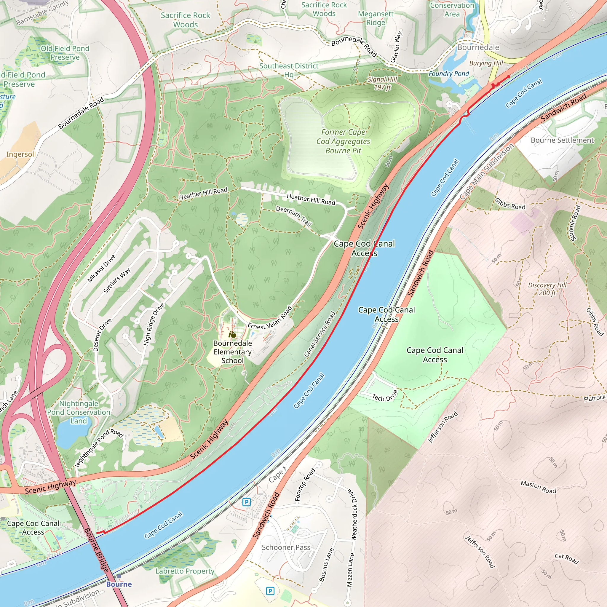 Cape Cod Canal Trail mobile static map