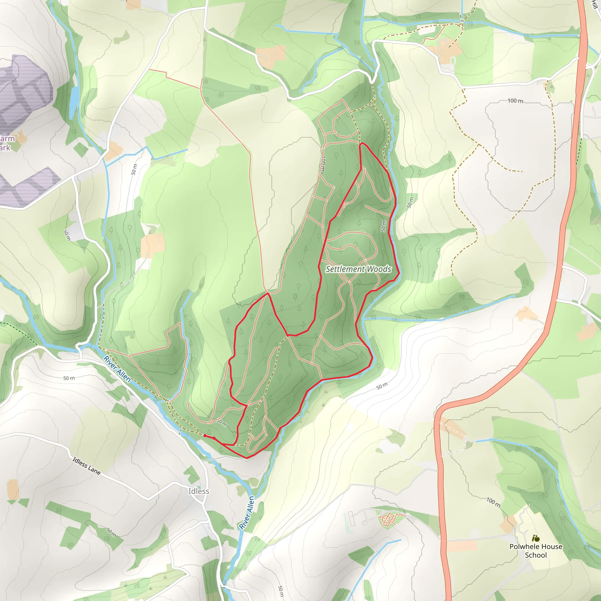 Idless Woods Loop mobile static map