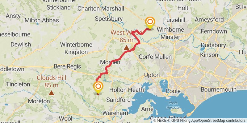 Weymouth to Newham Walk stage 4 Map