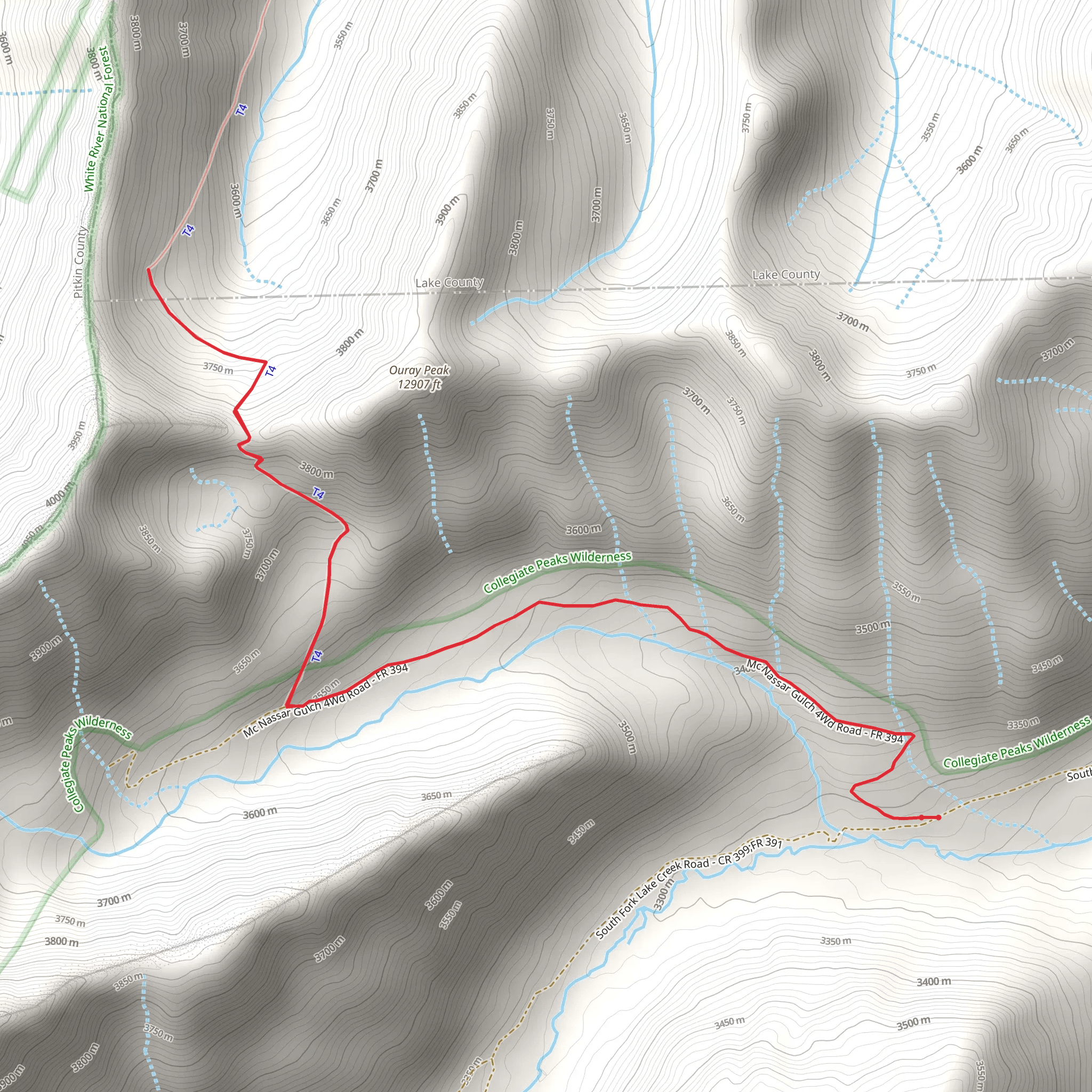 Mcnassar Gulch Trail mobile static map
