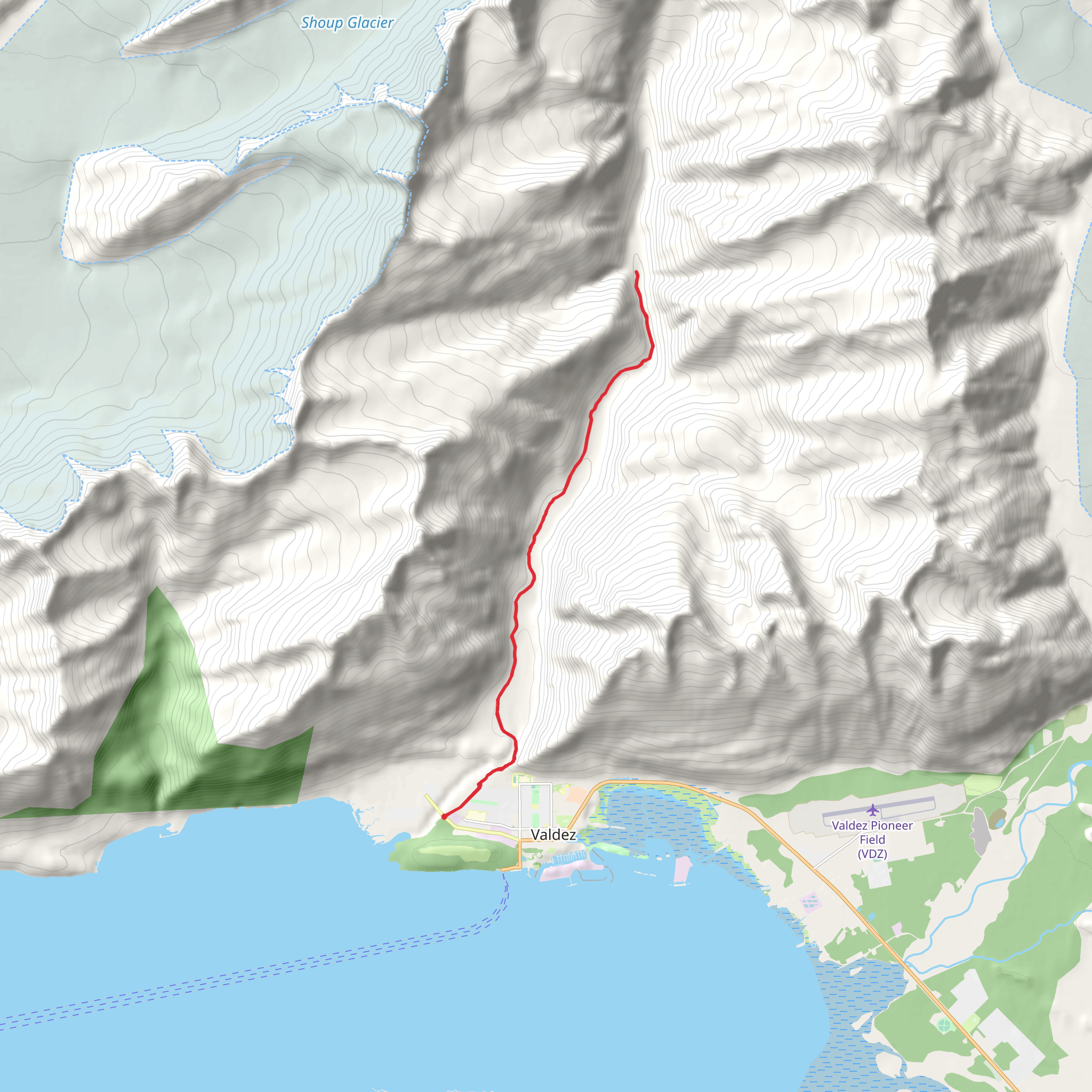 Mineral Creek Walkalong from Valdez mobile static map