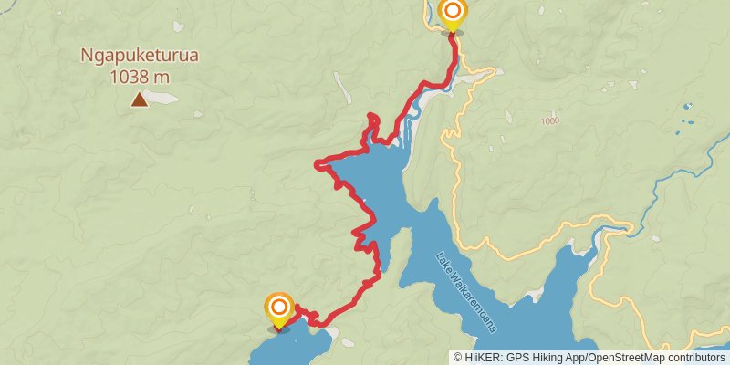 Lake Waikaremoana Great Walk stage 4 Map