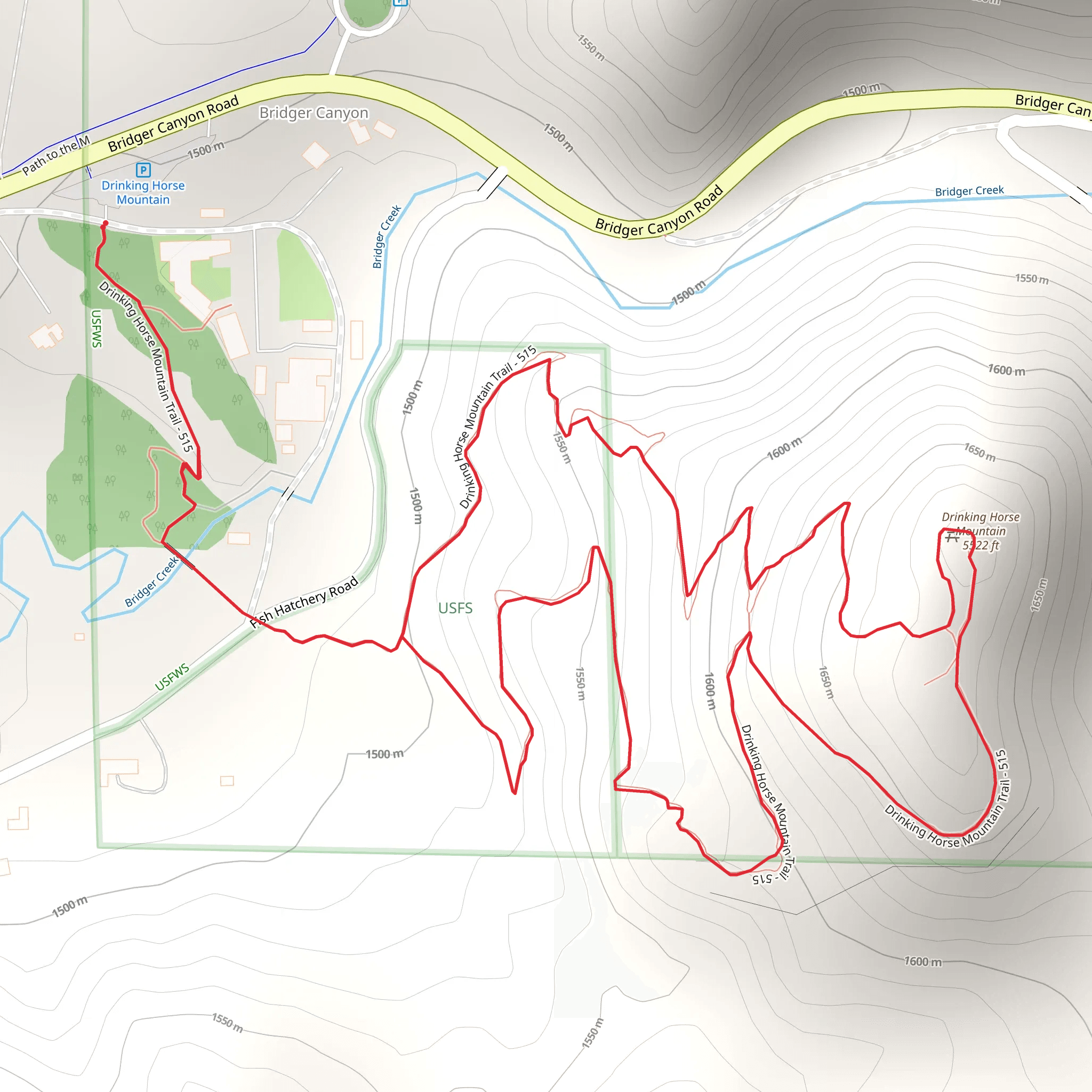 Drinking Horse Mountain Trail mobile static map