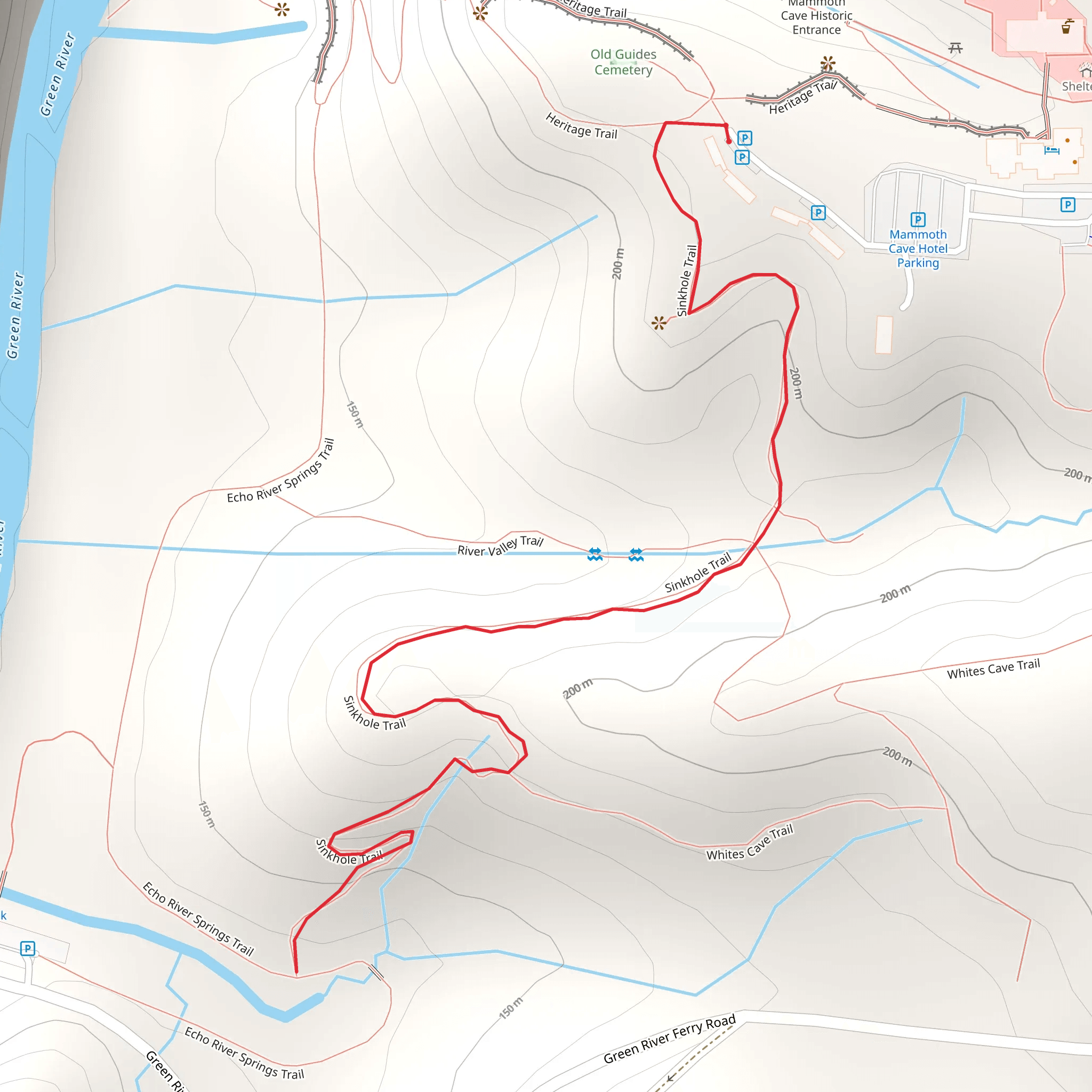 Sinkhole Trail mobile static map