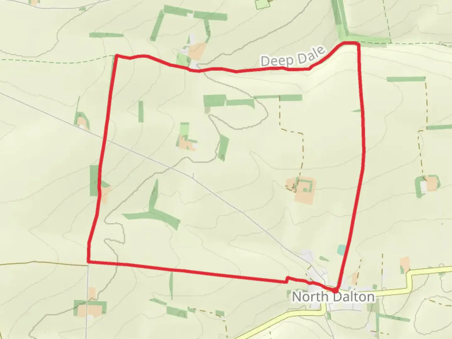 An image depicting the trail North Dalton Country Park and Deep Dale Loop and its surrounding area.