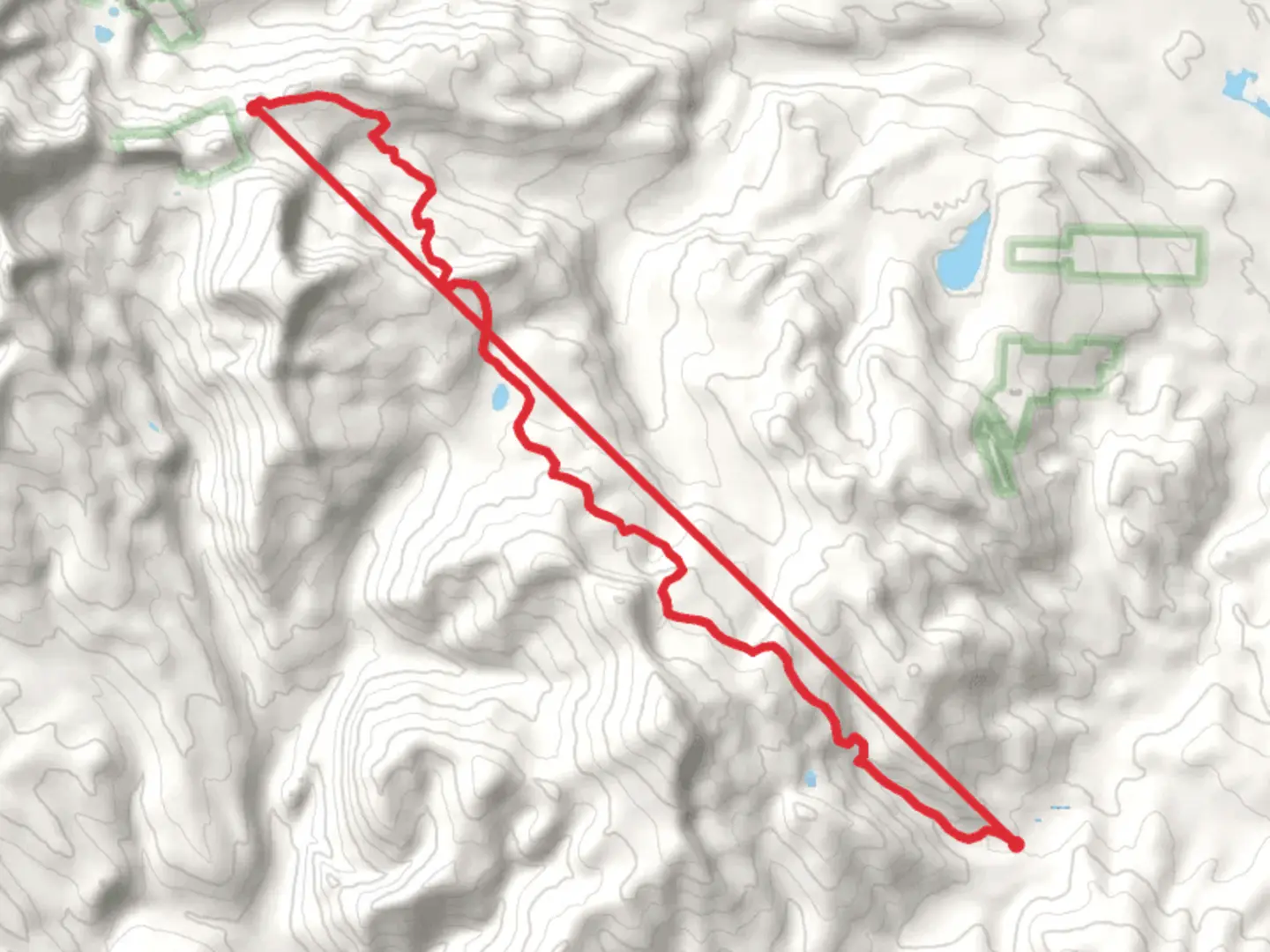An image depicting the trail Mysterious Lake and Horsethief Lake and its surrounding area.