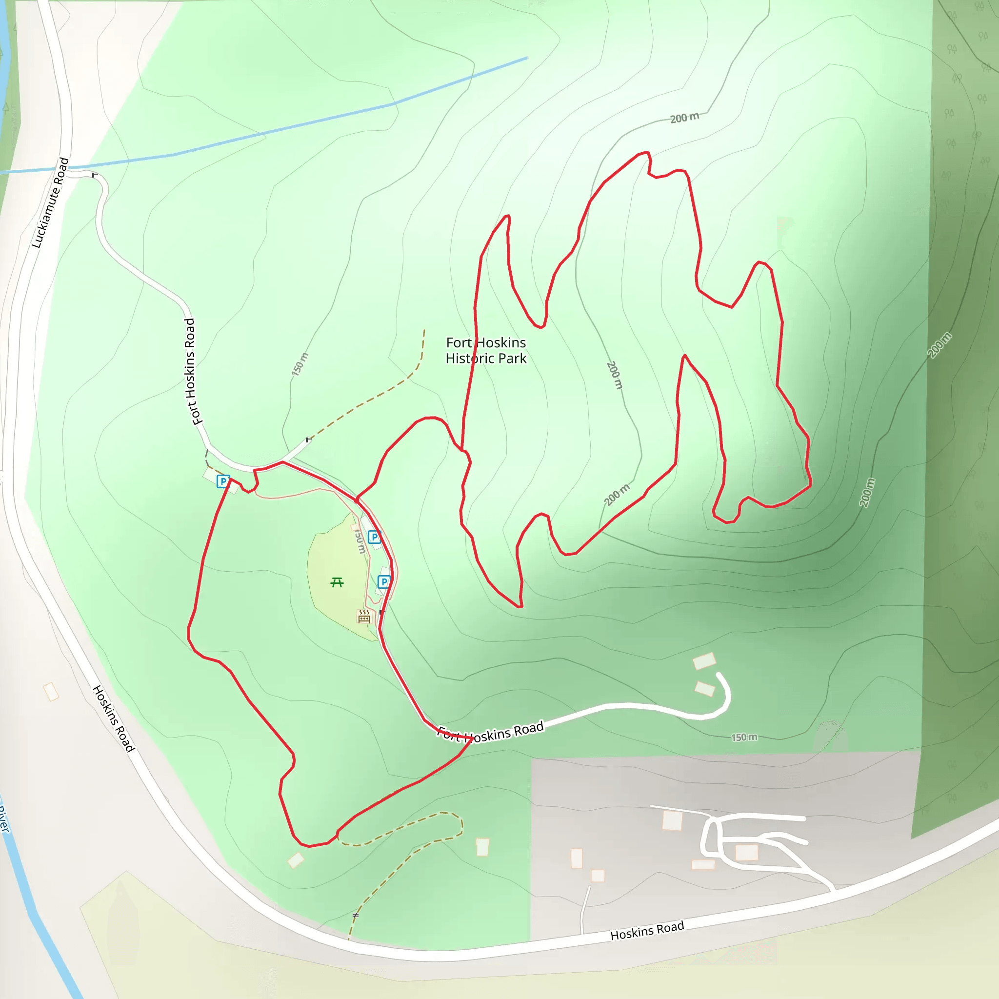 Fort Hoskins Historic Park Loop mobile static map
