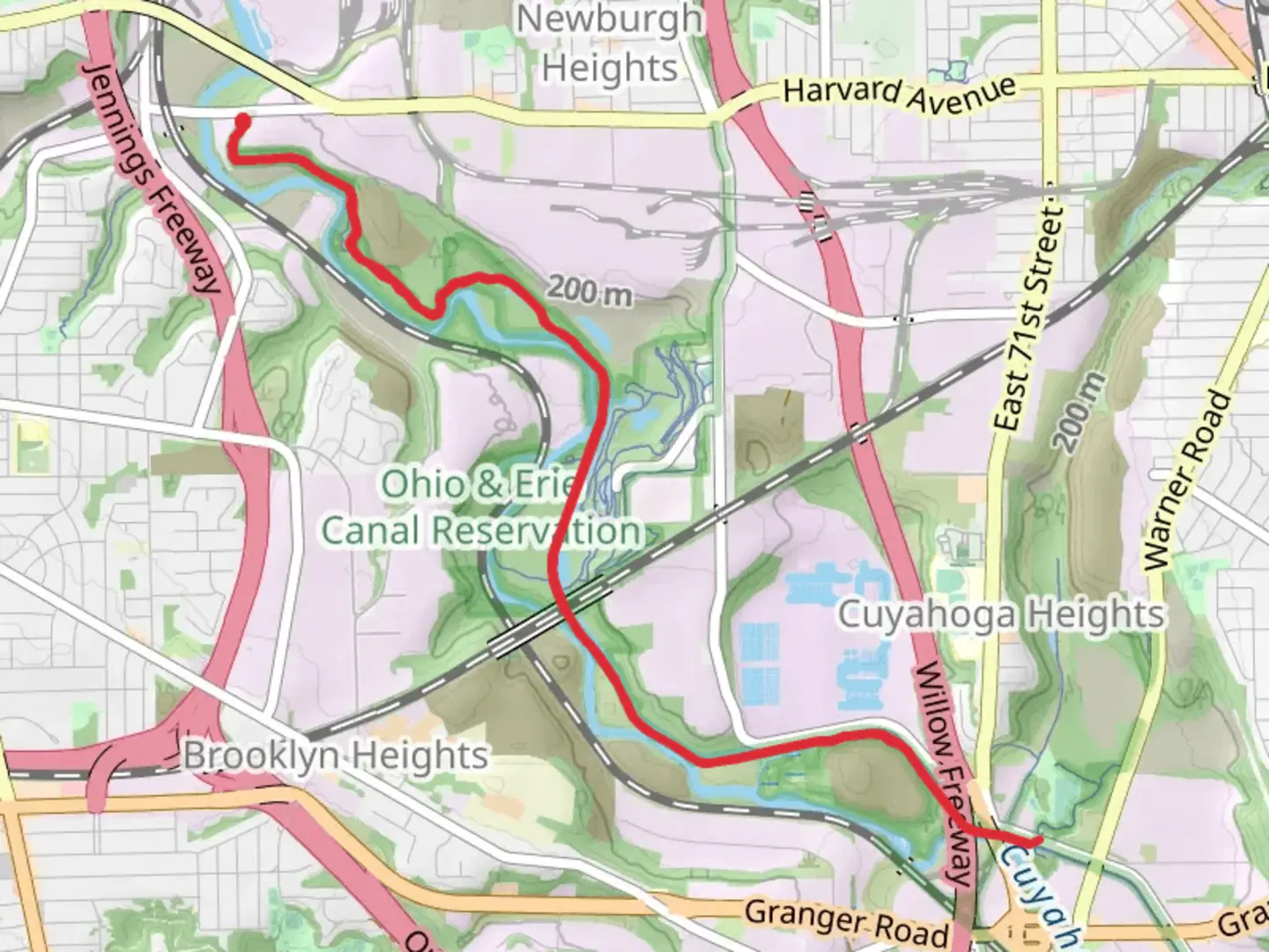 An image depicting the trail Ohio and Erie Canal Towpath Trail - Harvard Avenue and its surrounding area.