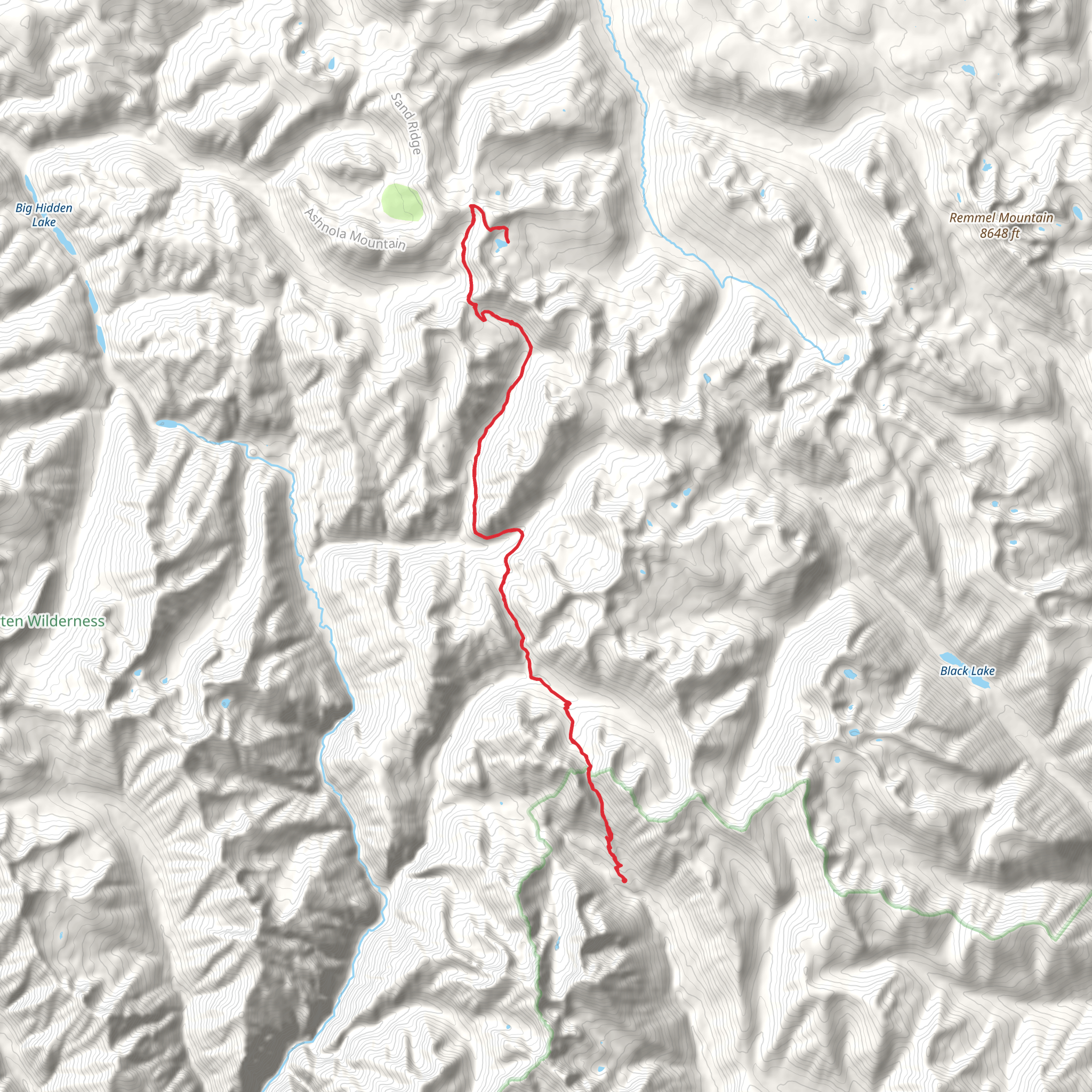Corral Lake ana Billy Goat via Latch Creek Billy Goat Pass Trail mobile static map